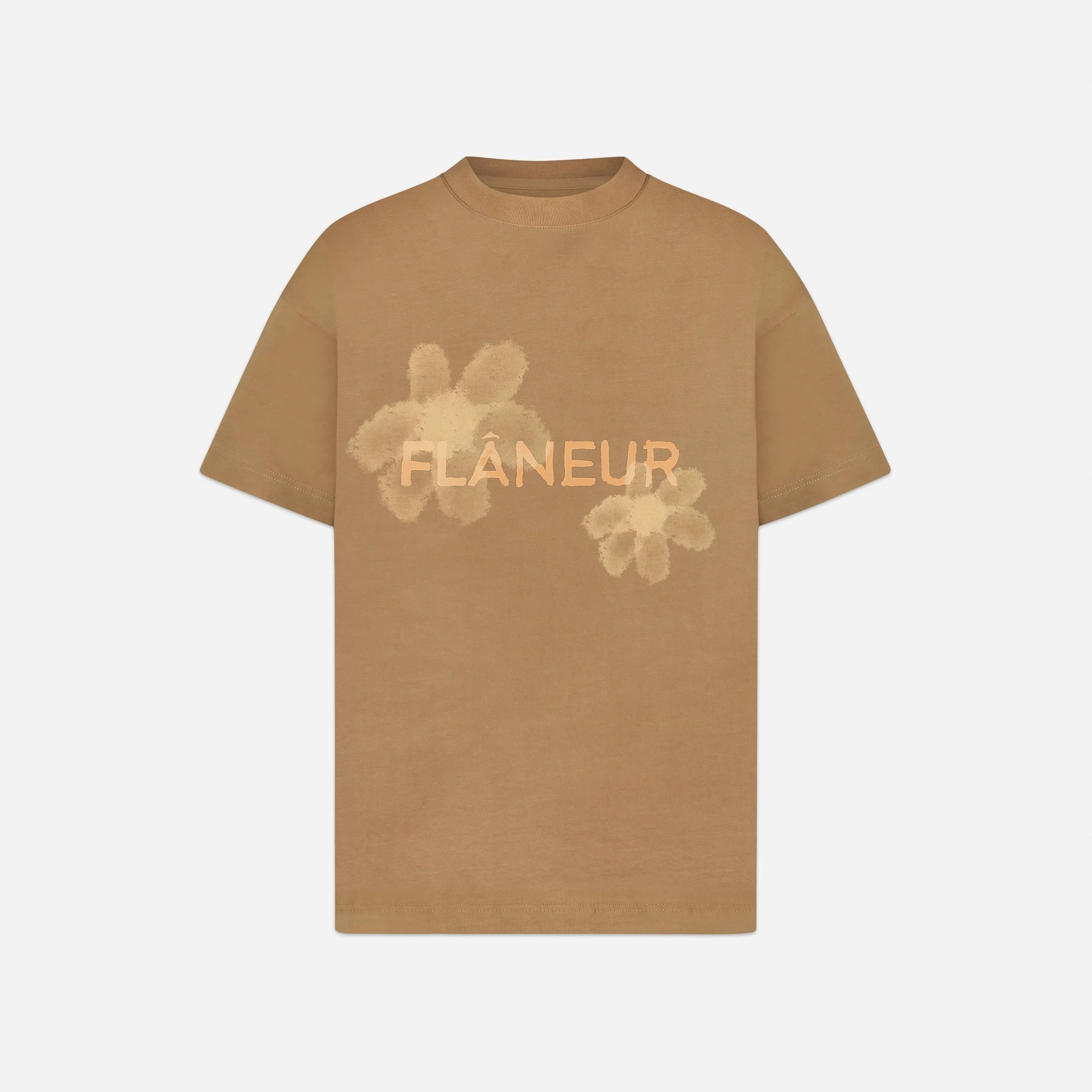 FLANEUR BROWN FLORAL WATERCOLOR TEE