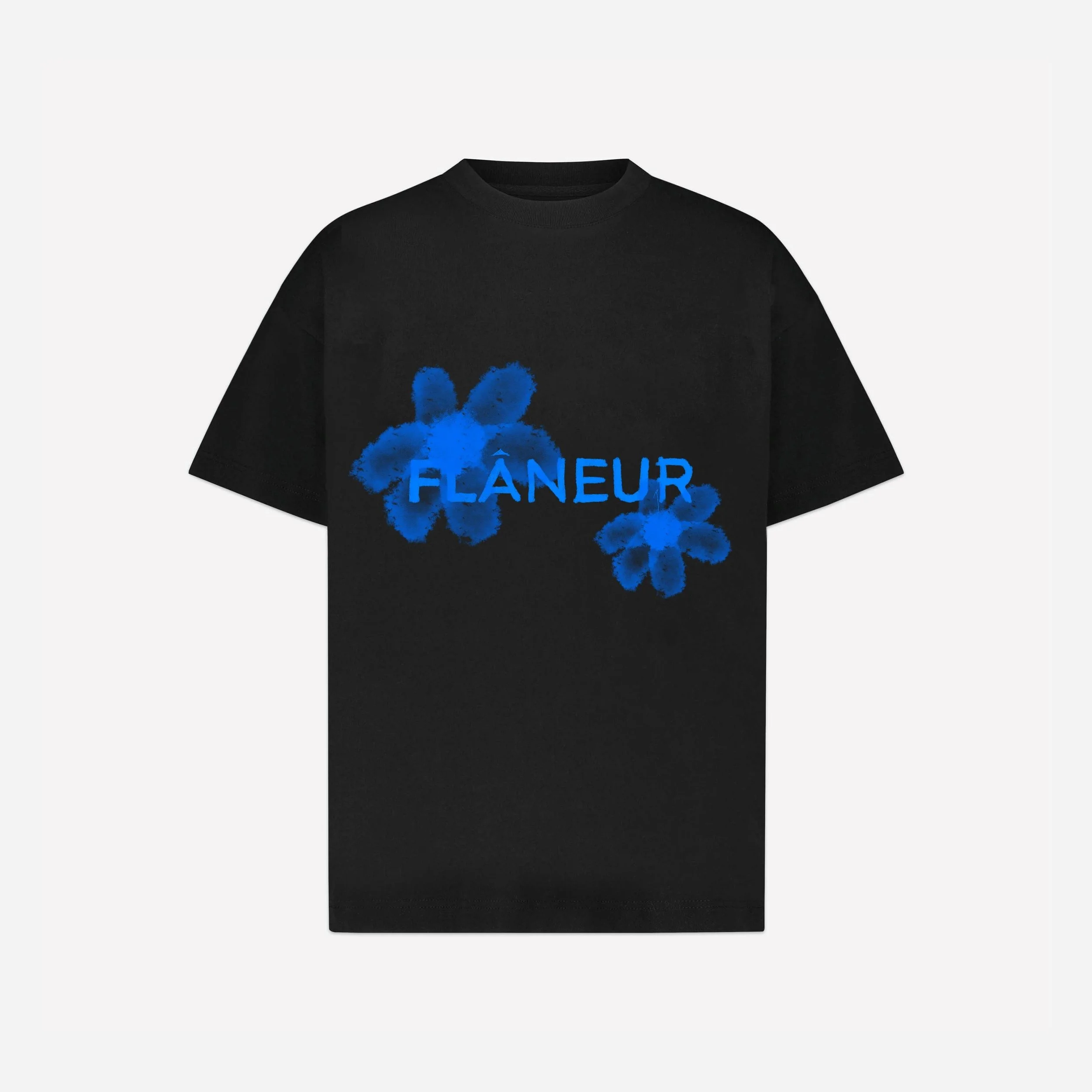 FLANEUR BLACK FLORAL WATERCOLOR TEE