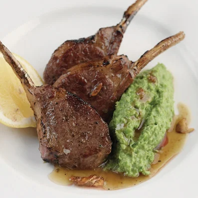 Lamb Cutlets with Crushed Peas