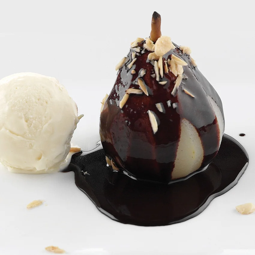 Poire belle Hélène - Pears with Chocolate Sauce