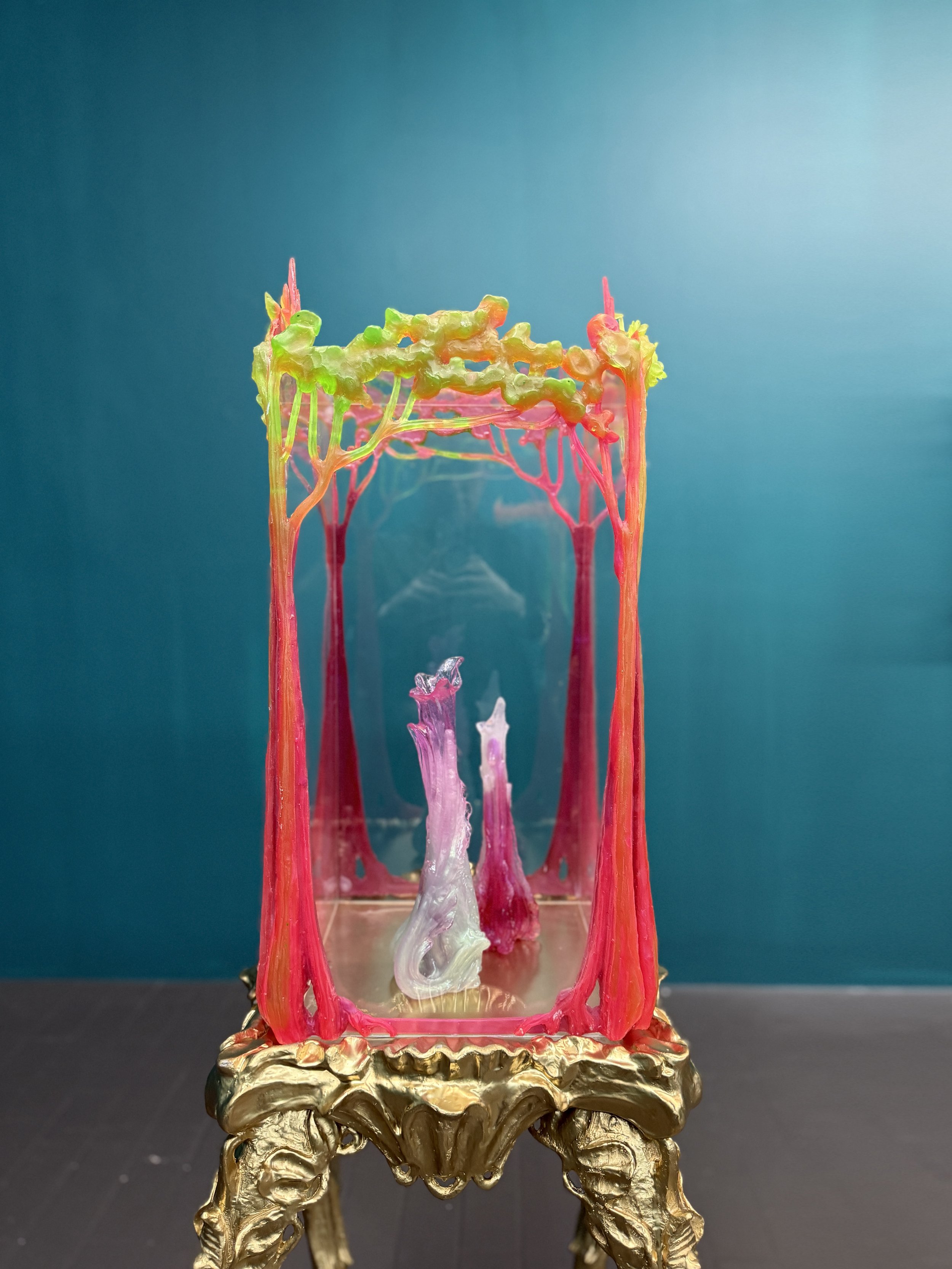 Display cabinet #2 (orange, yellow)