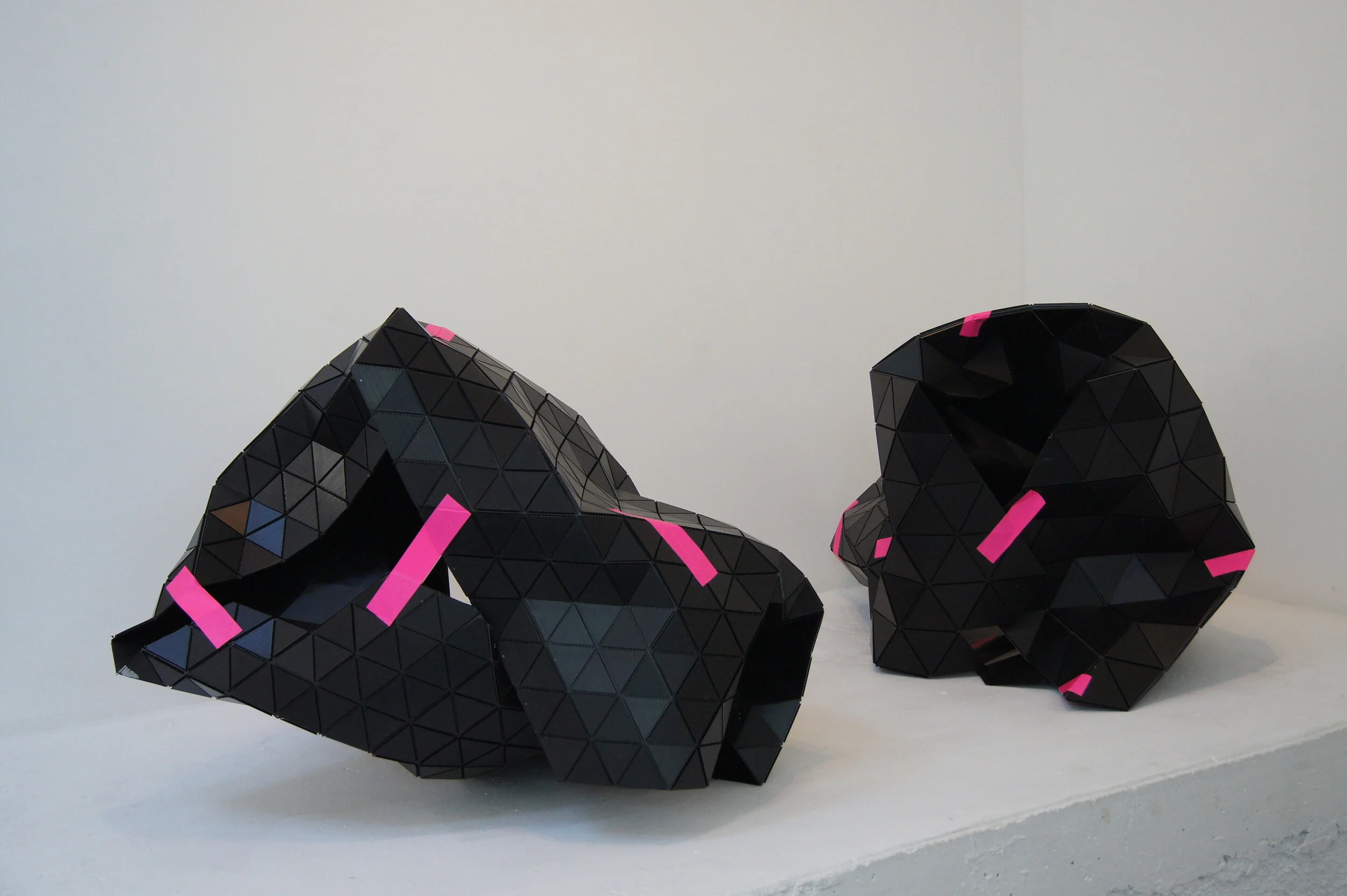   Black Triangulation 1 &amp; 2 , 2015 double walled polypropylene, adhesive tape  dimensions Variable 