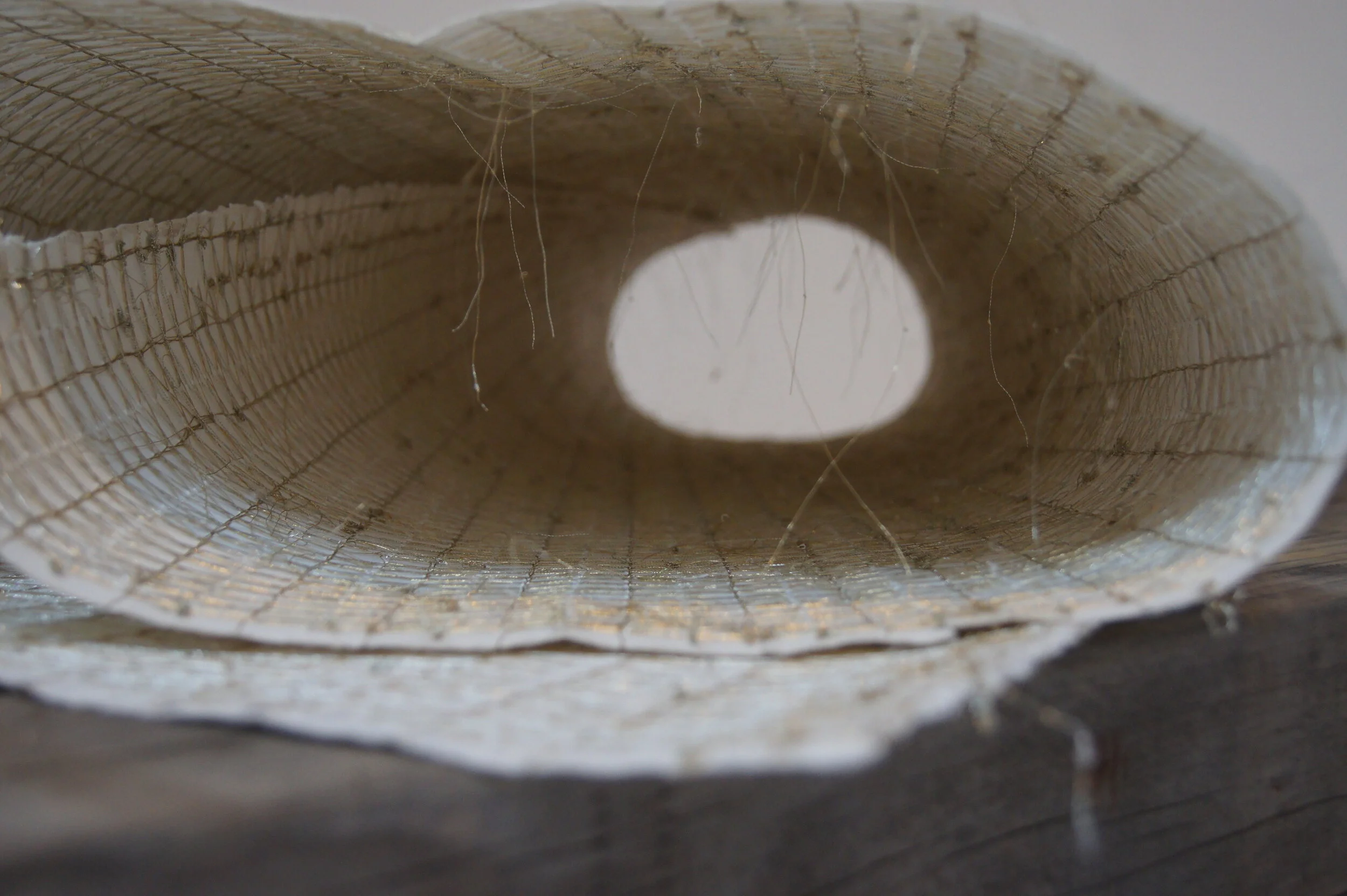   Reading From Both Sides , 2013  Polycotton Thread on Arches 300gsm  83 x 23 x 155 cm 