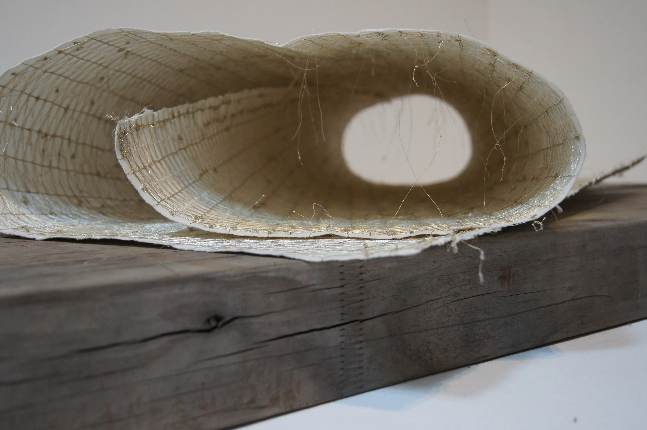   Reading From Both Sides , 2013  Polycotton Thread on Arches 300gsm  83 x 23 x 155 cm 