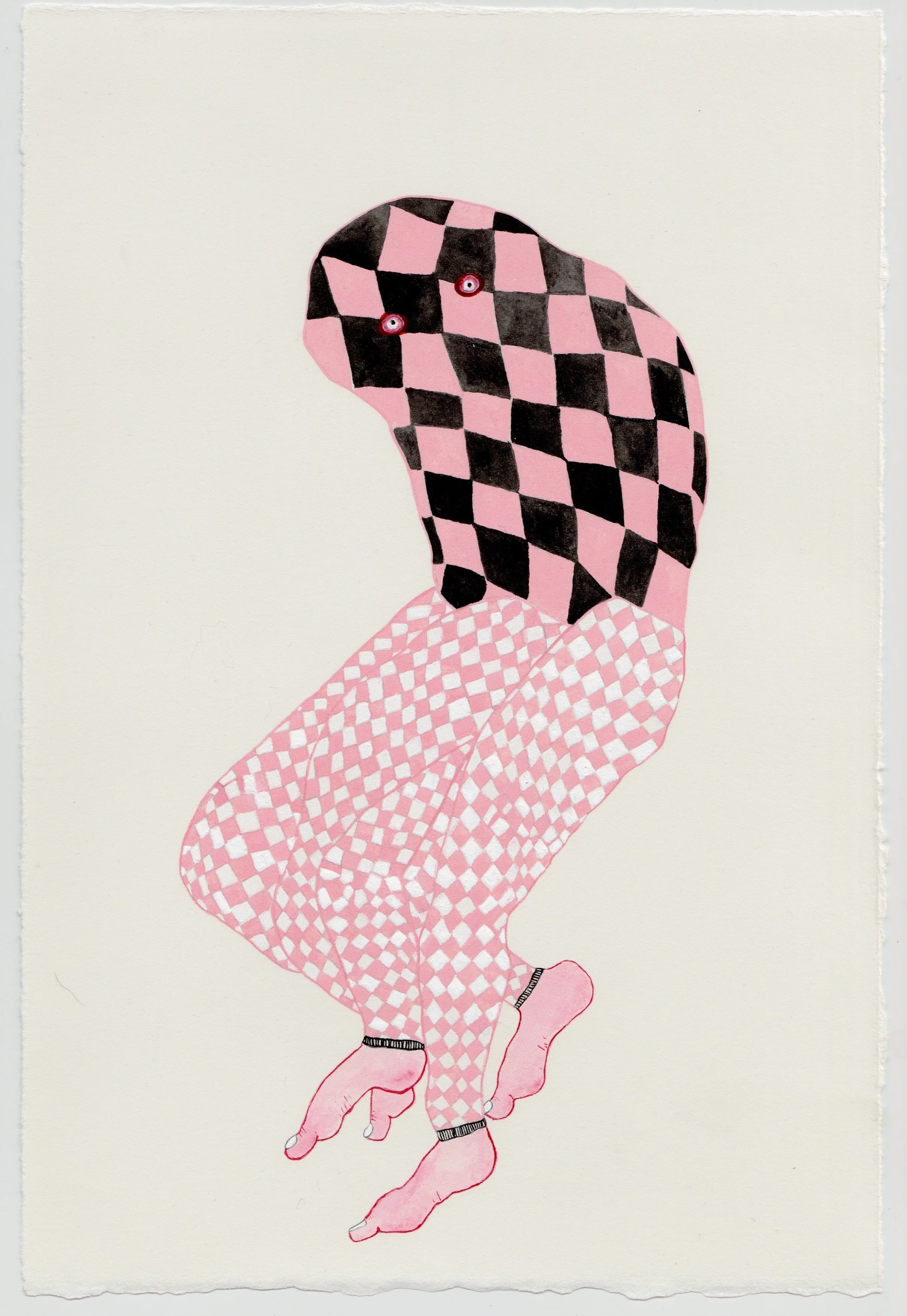  PIP RYAN  Treading Water , 2022 watercolour, gouache, pencil on paper, framed 29 x 19 cm (paper size) 