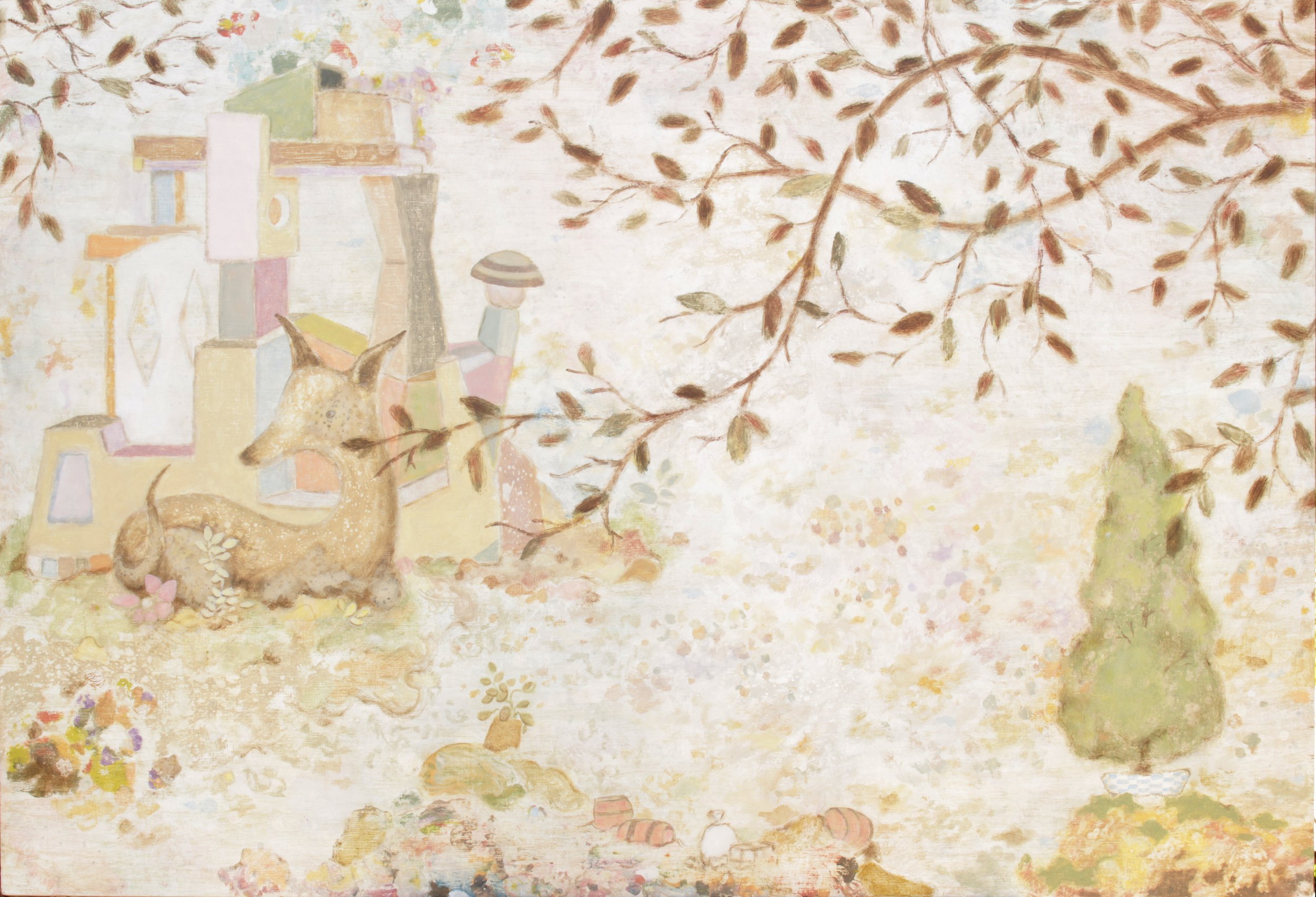  MARK RODDA  Beside the Folly (Autumn) , 2022 synthetic polymer on wood panel 59 x 87 cm 