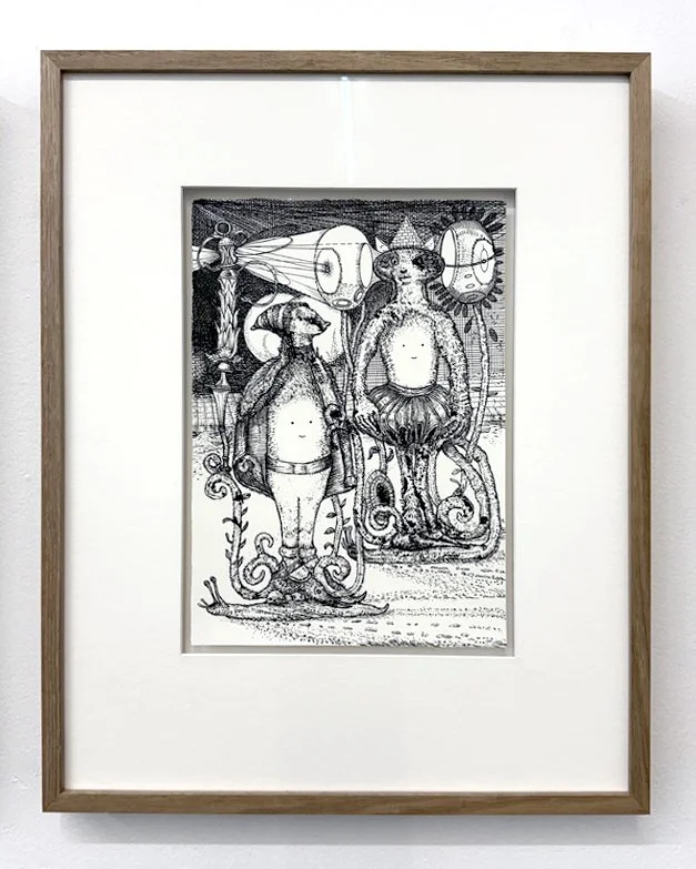  PETER ELLIS  A Misunderstanding of Photosynthesis , 2025 ink on Aches Aquarelle paper, framed 30 x 21 cm 