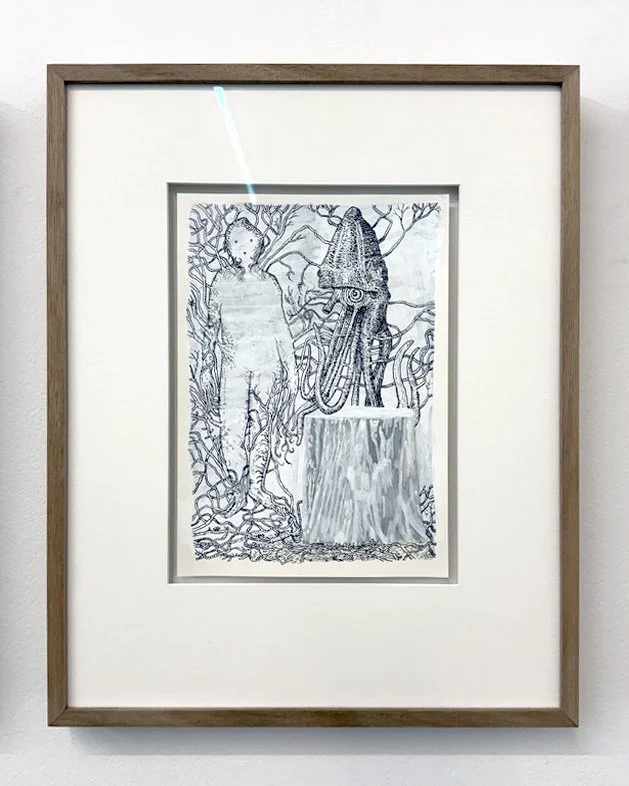  PETER ELLIS  Forest Encounter, Capillary... , 2025 ink, gouache on Arches Aquarelle paper, framed 29.7 x 21 cm 