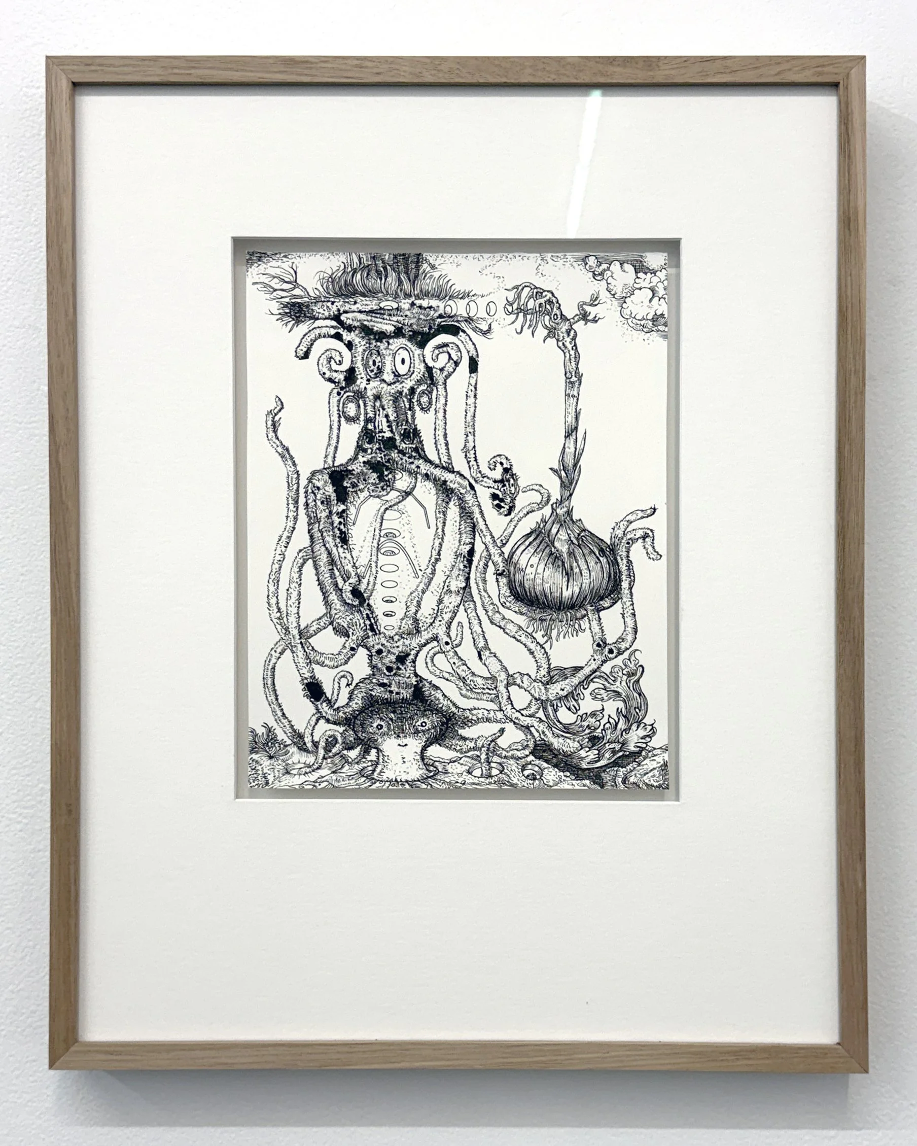  &nbsp;PETER ELLIS  Telepathic Onion , 2025 ink on Aches Aquarelle paper, framed 27 x 21 cm 