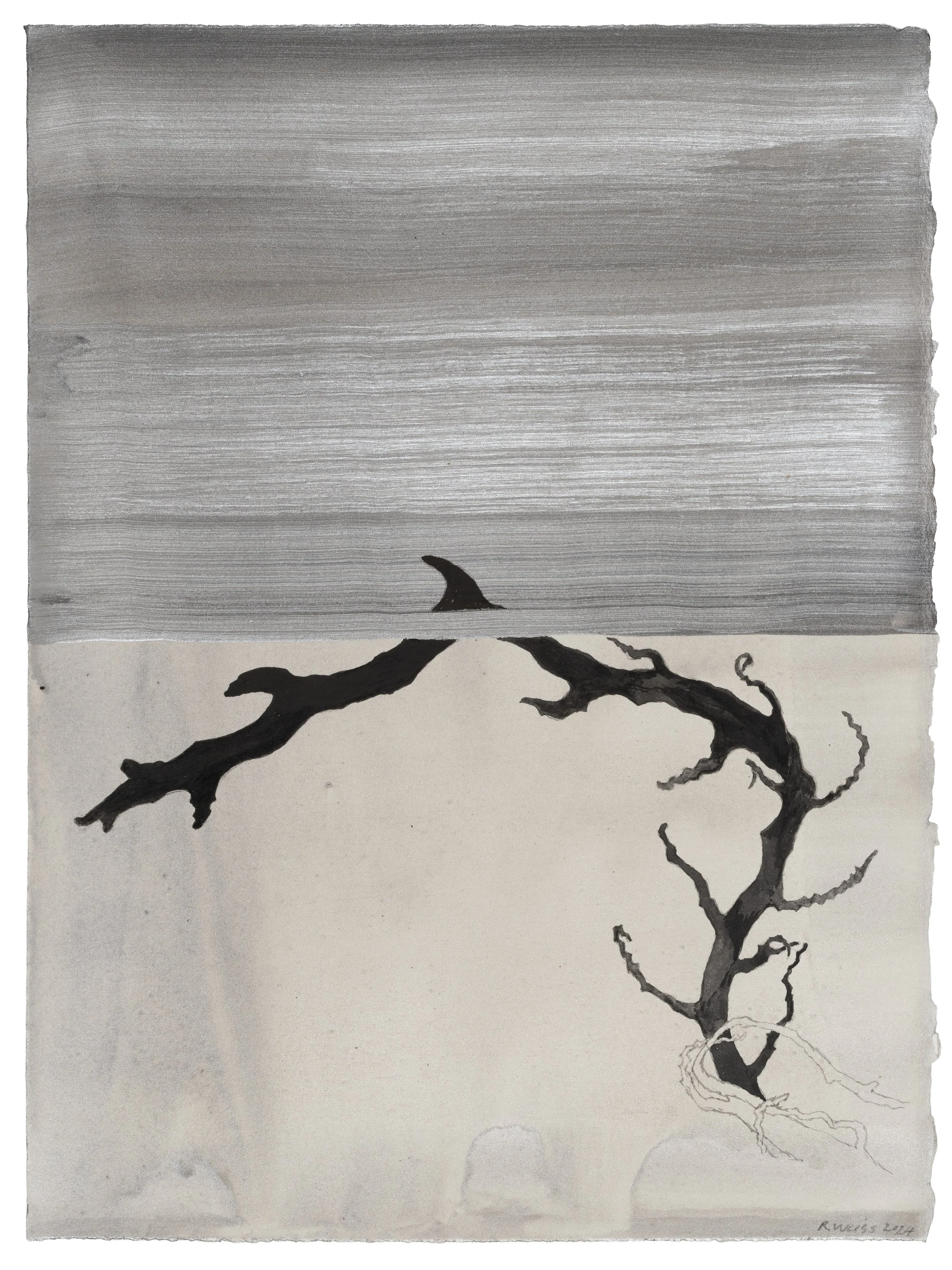  ROSIE WEISS  What lies beneath I , 2025 ink on paper, framed 38 x 28.5 cm 