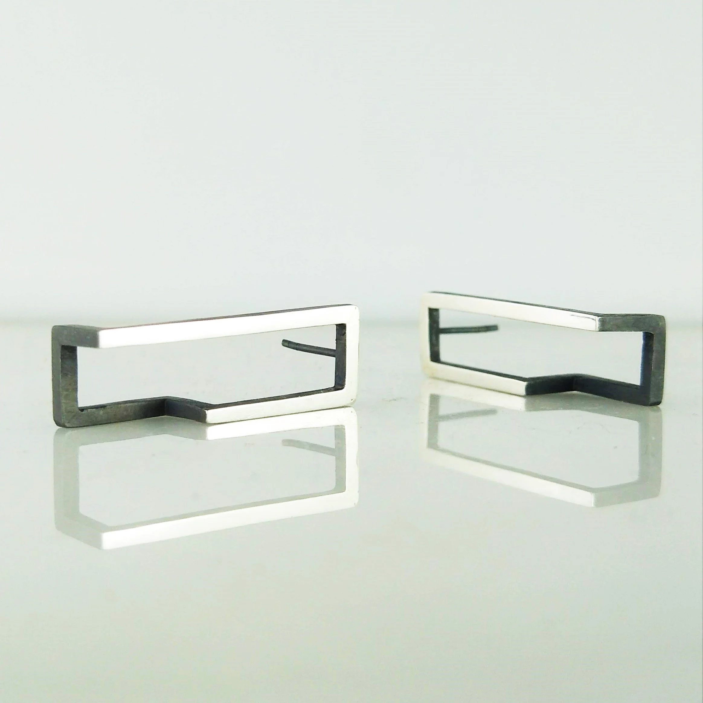Rectangular earring #4 (Continuum series)