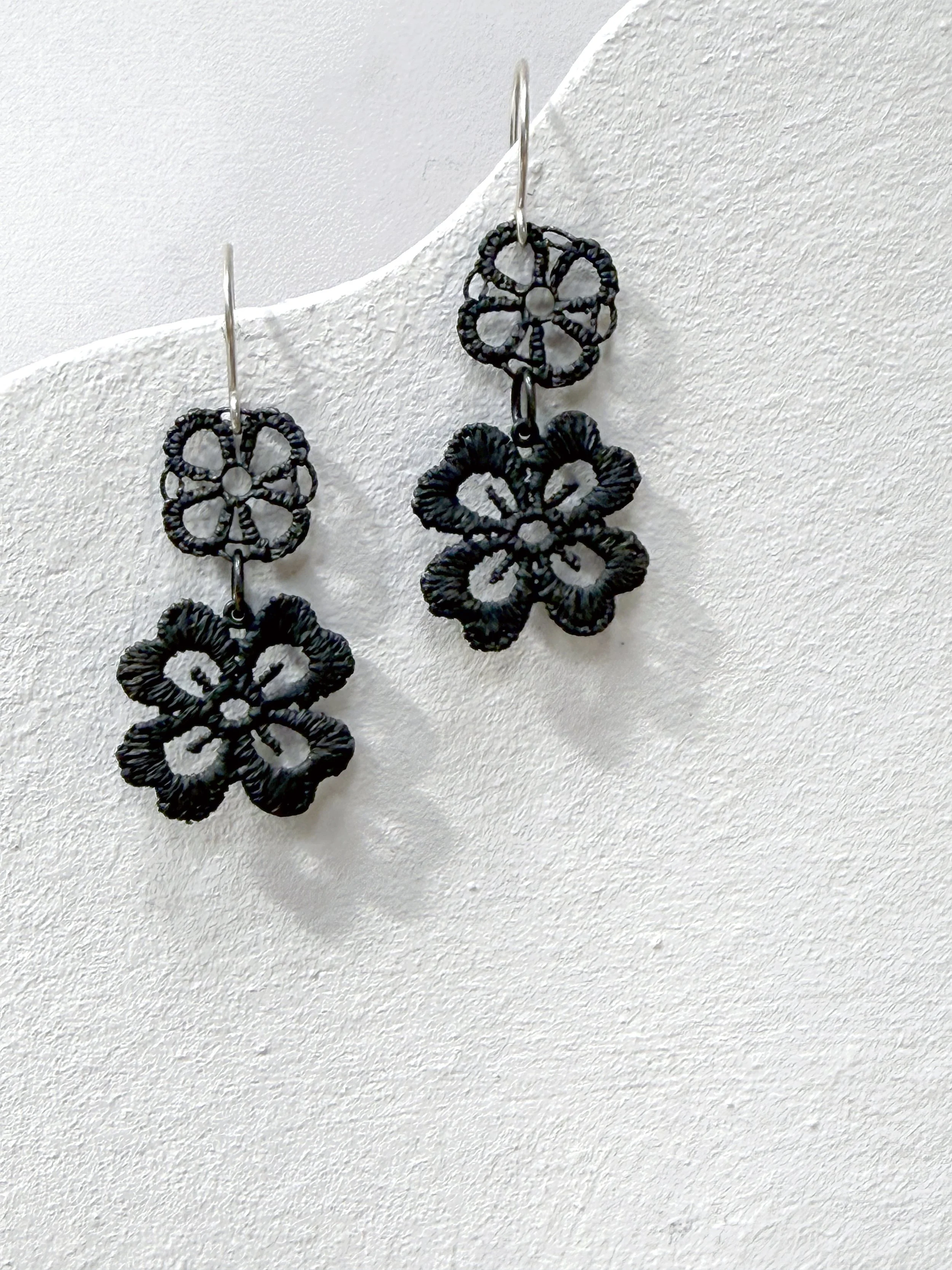 Four petal flower earrings