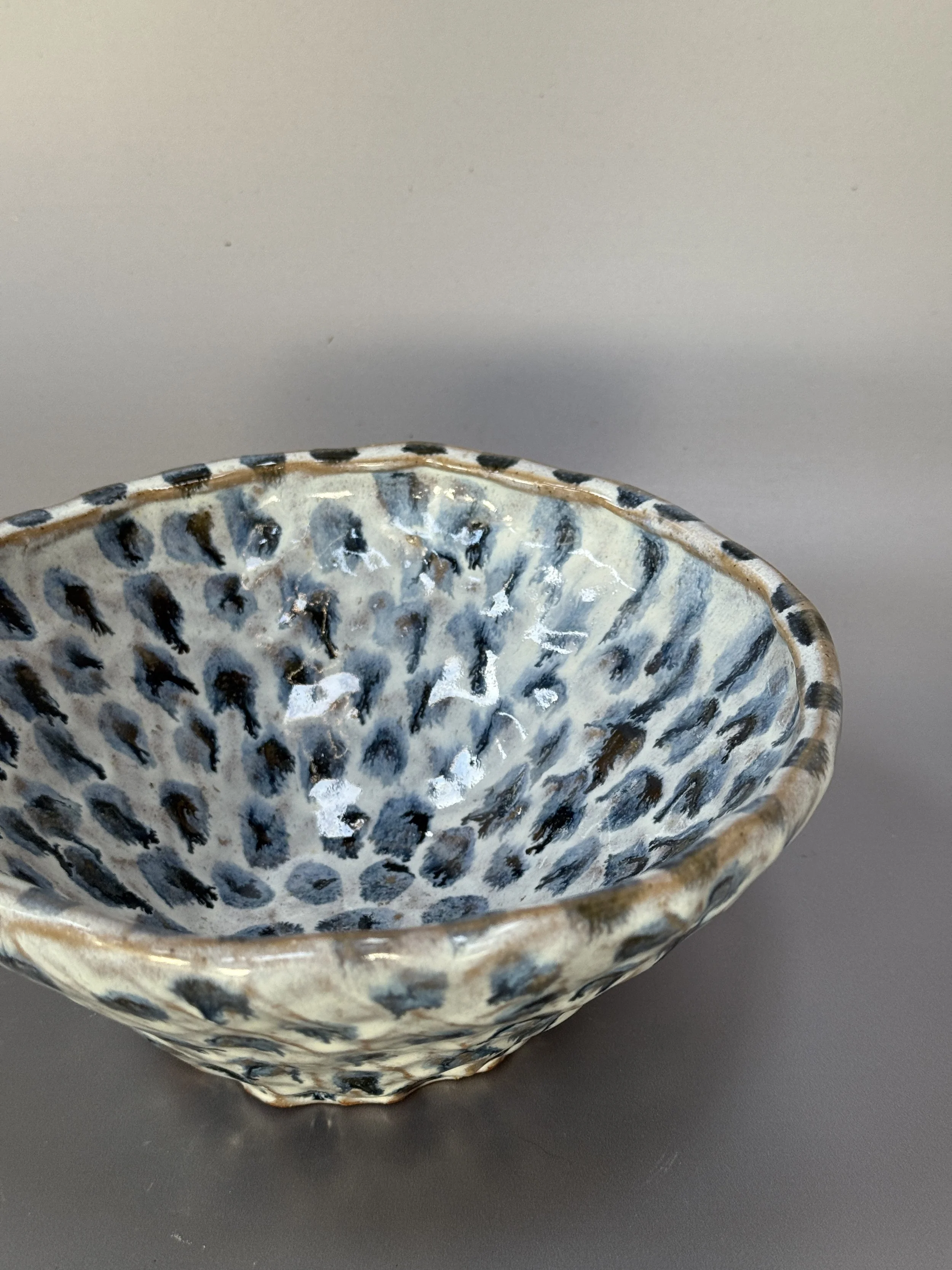 dawn-vachon-large-pinched-bowl-blue-dots-2.JPG