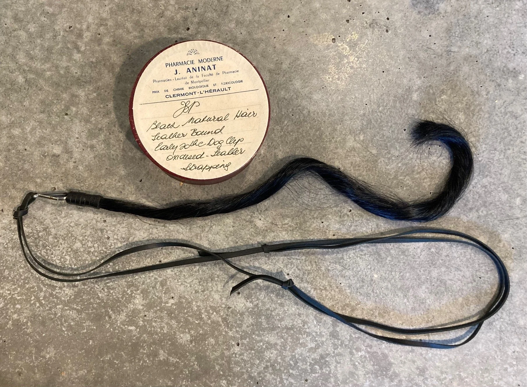 Black hair leather bound neckpiece #2