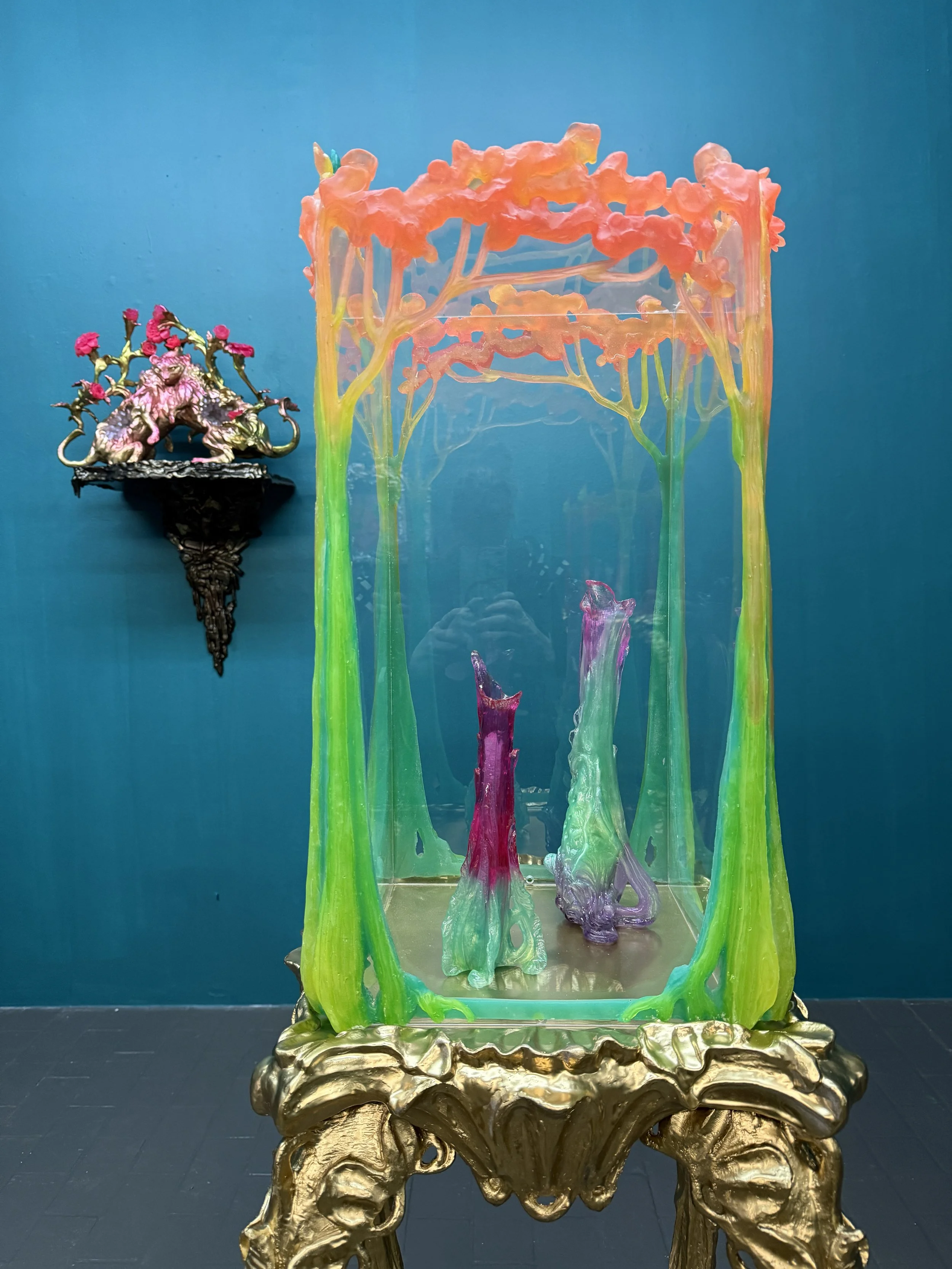 Display cabinet #1 (green/orange)