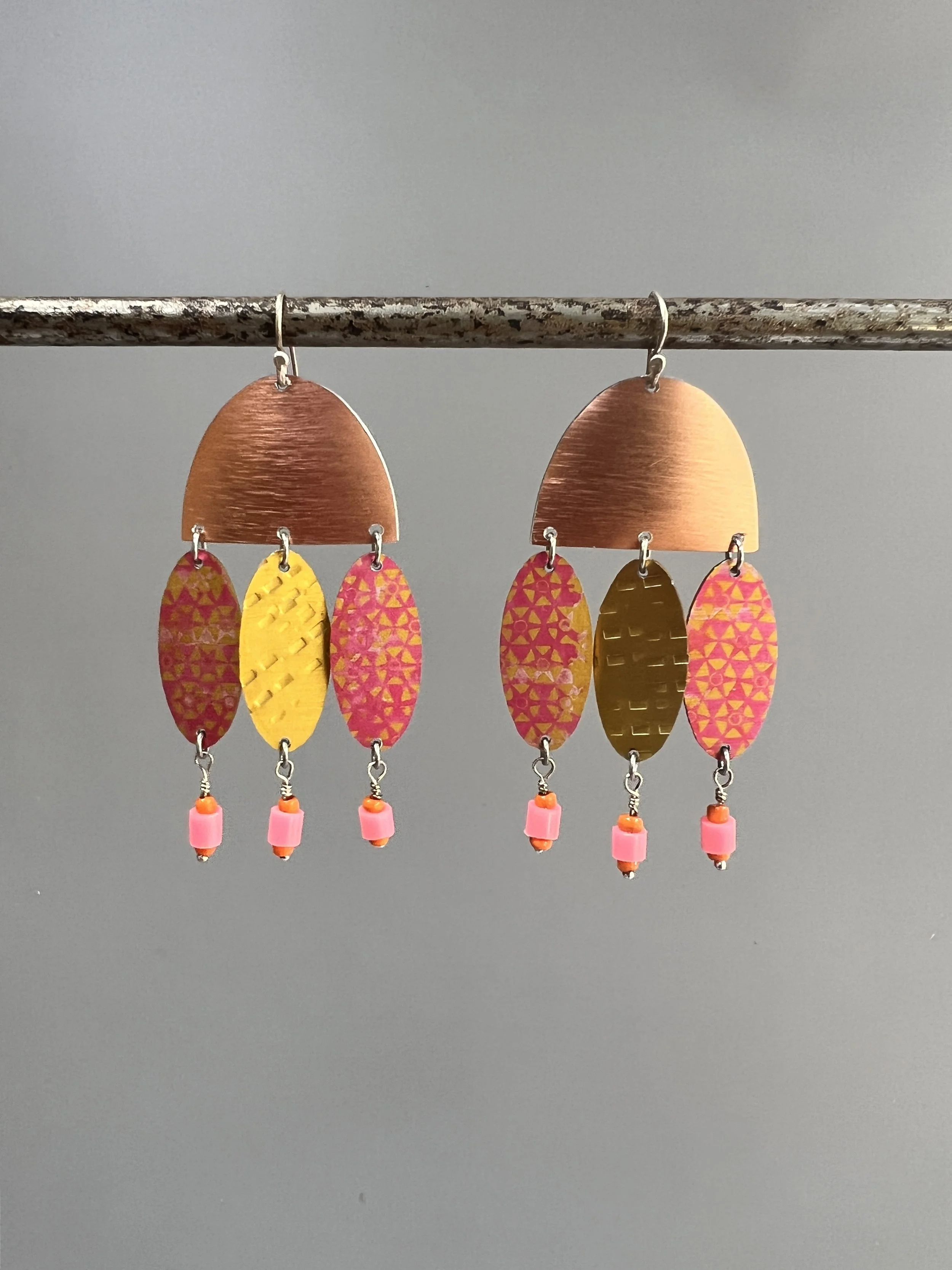 Needle earrings #4 (pink)