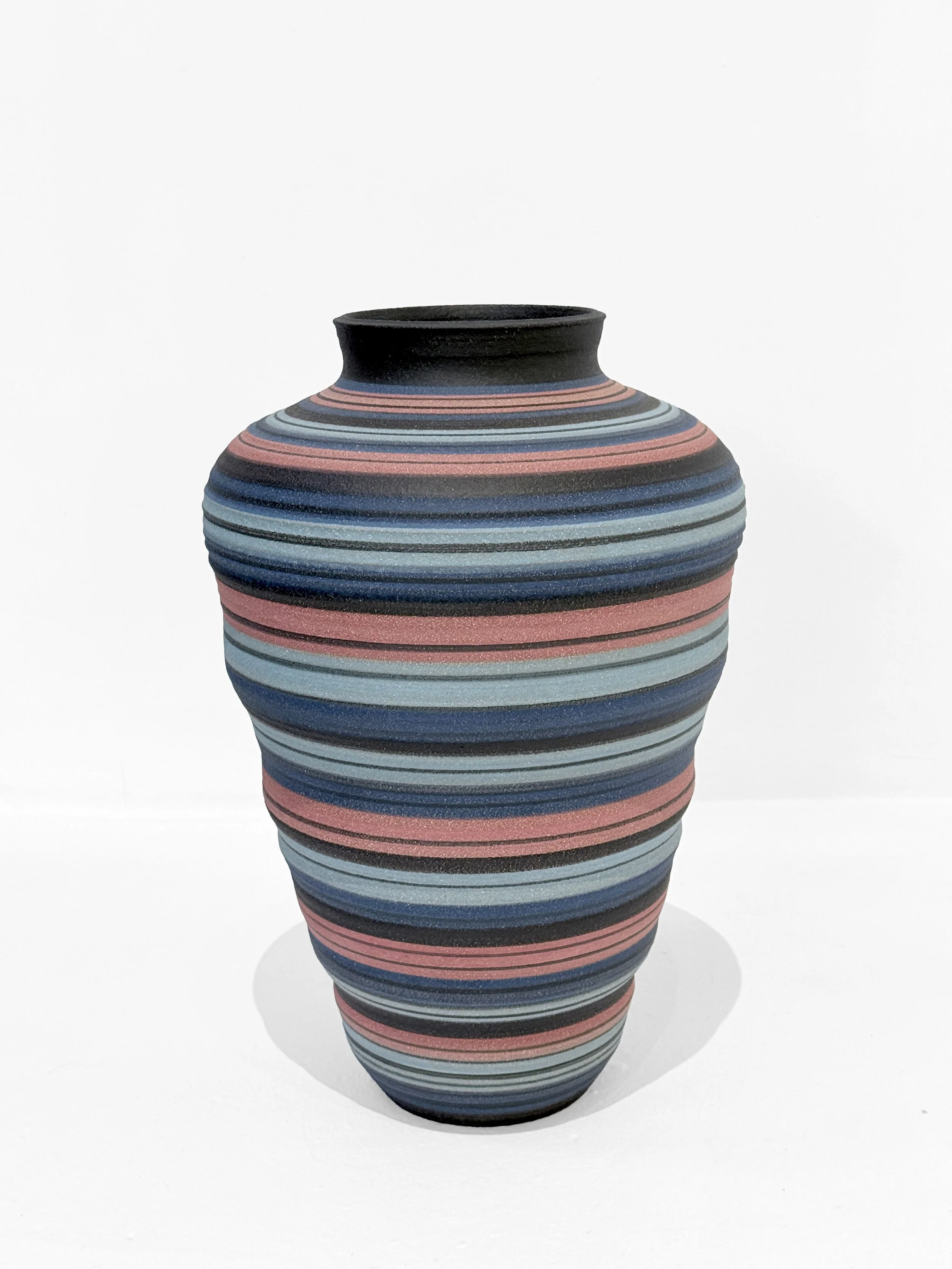 Rhythmic Forms Series, Vessel (blues, terracotta and chocolate)