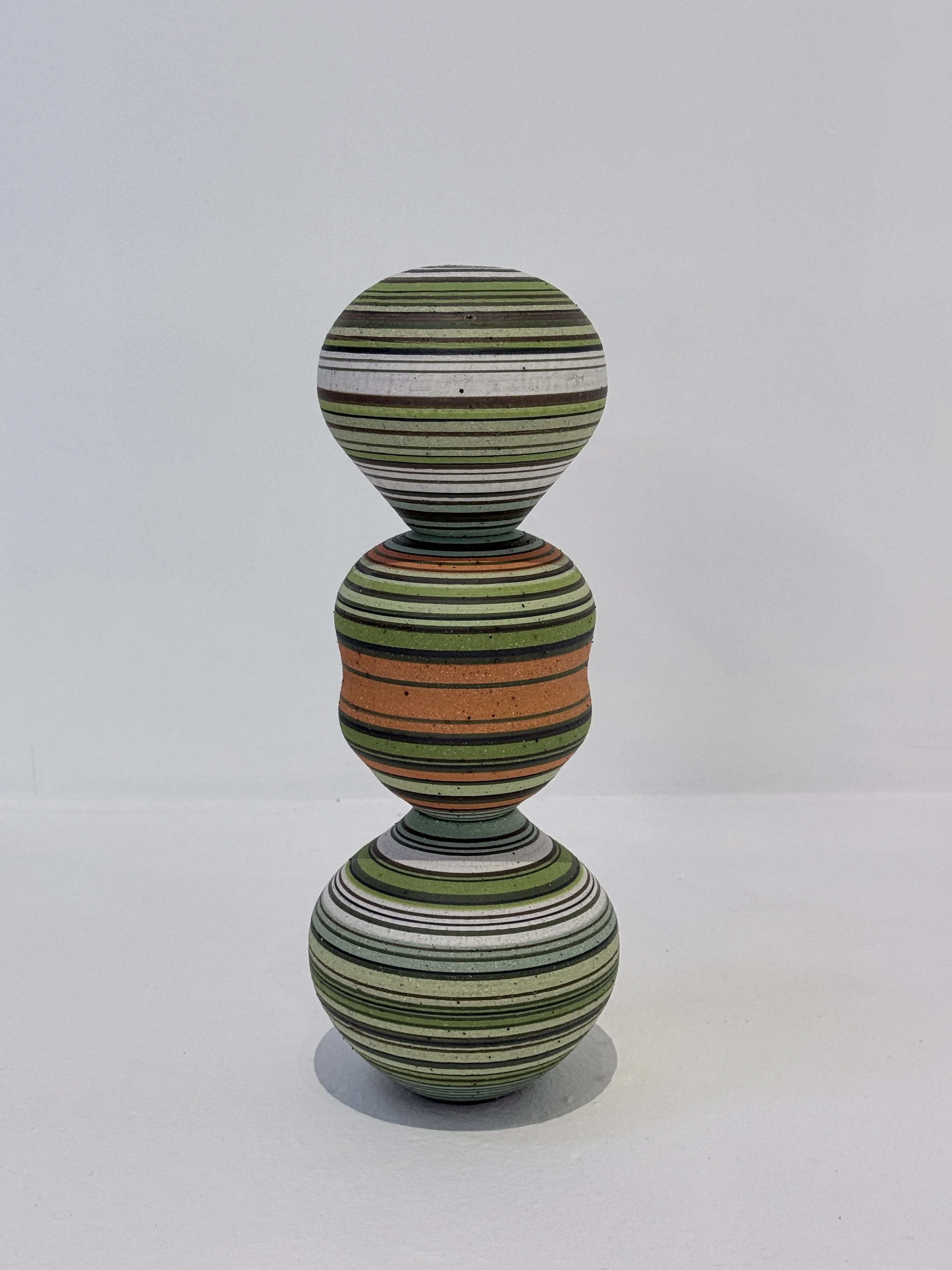 Rhythmic Forms Series, Bulb (greens, oranges and chocolate)
