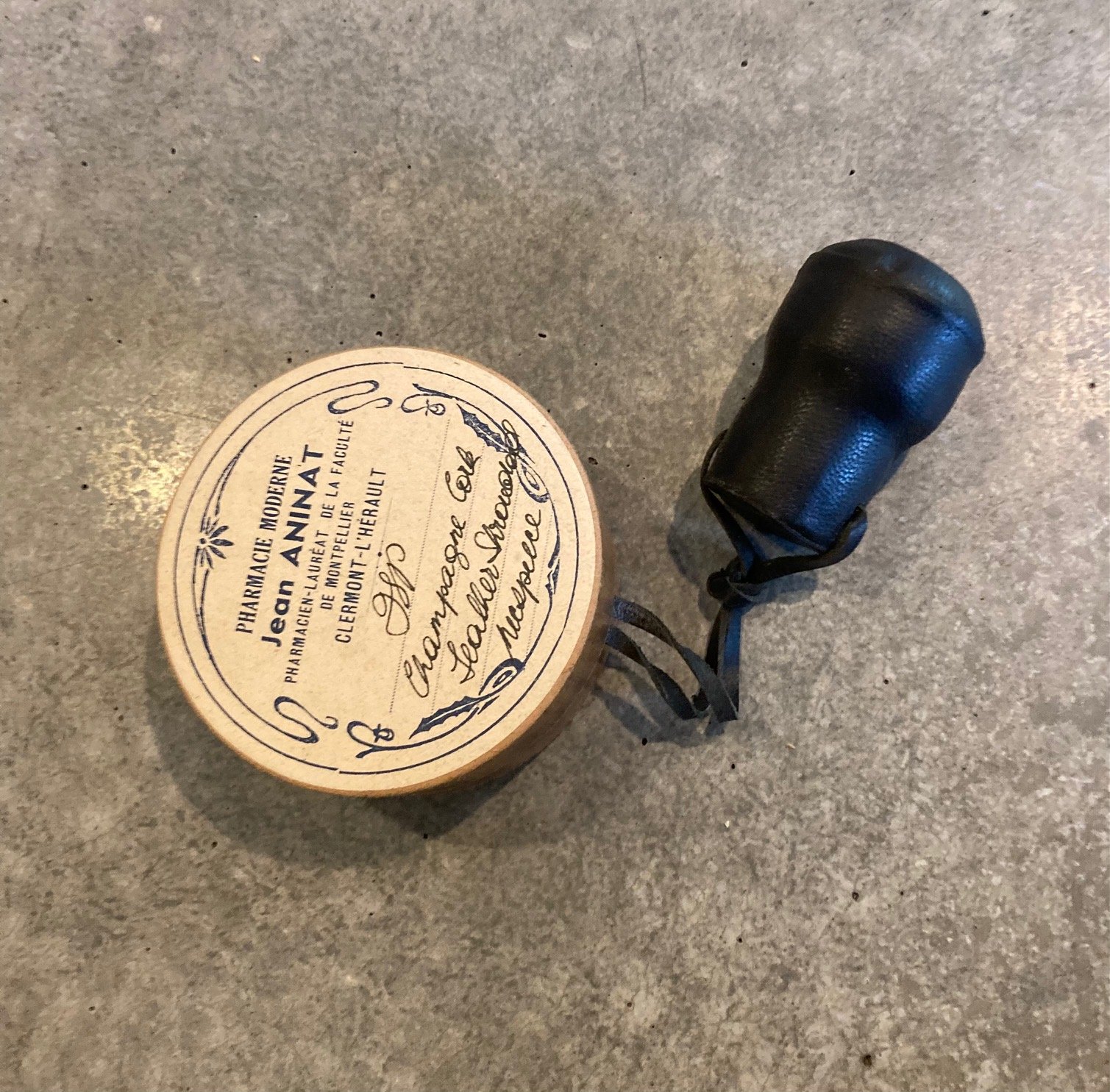 Champagne cork leather shrouded neckpiece