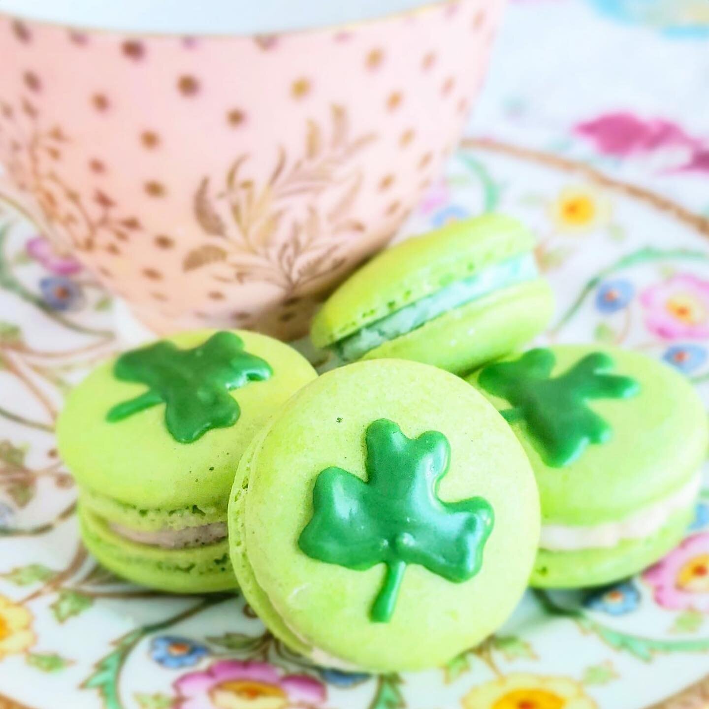 Happy St. Paddy&rsquo;s Day! Ok, so pistachio macarons may not be the most Irish treat for St. Patrick's day, but since they were made by me, a real live Irish person, and served up on my grandmothers Irish china plates, with a cup of authentic Barry