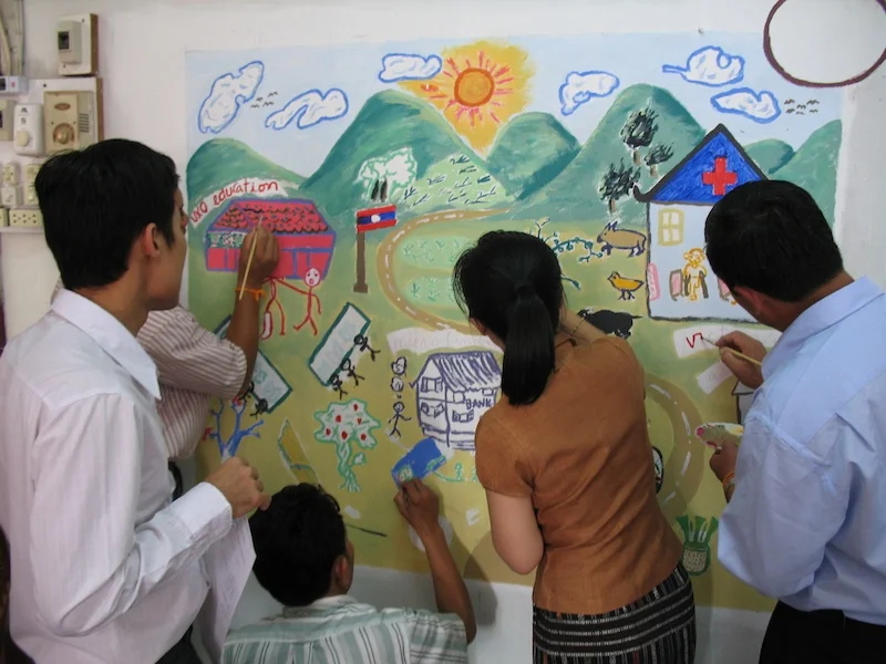 The organization World Education hosted me during my tenure as a Fulbright Scholar in Laos from 2010-2011. As a staff, we created in Instant Mural.