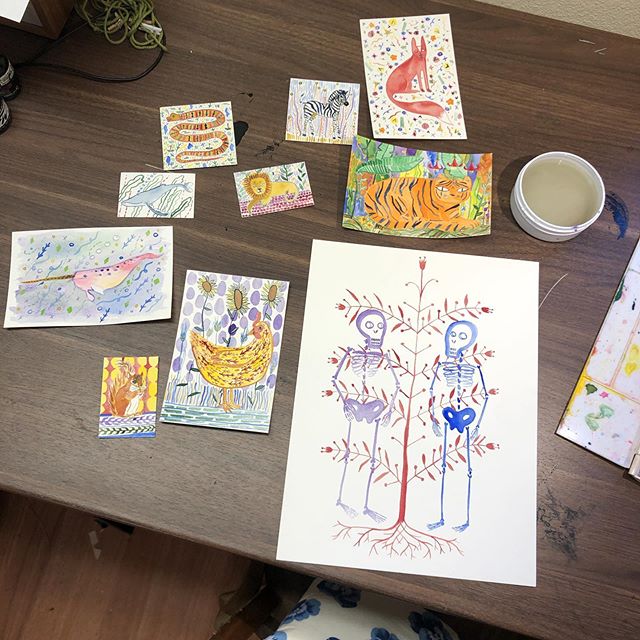 Working on some watercolor originals for this Sunday&rsquo;s @nevadacitycraftfair ! Hope to see you there!