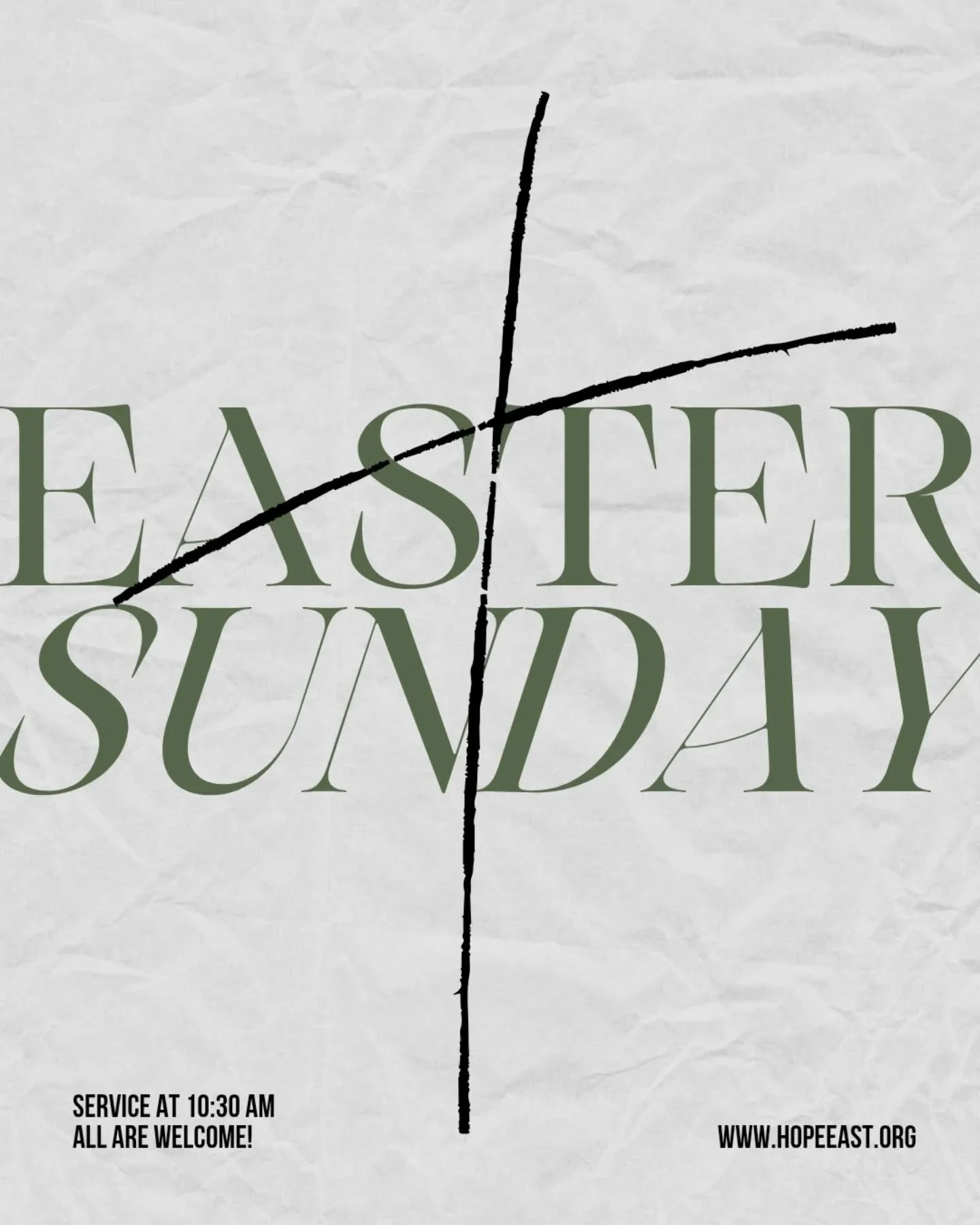 He is Risen!!!

Happy Easter from Hope East! 

Come celebrate the resurrection of Christ together as a church family.

Our doors open for worship at 10:30AM. Children's ministry and youth group is available for families.

If you're not able to make i