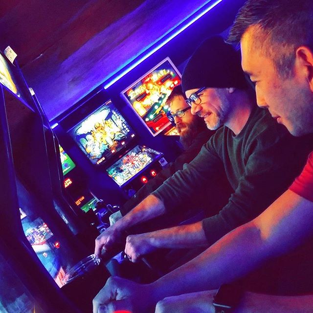 2017 Holiday Party ended with video games at FlipFlip, Ding Ding! Donn, John, and Erik racing each other before heading back to pinball. (Photo by Nicole)
.
.
.
.
#aalseattle #americanartificiallimb #smallbusiness #seattle #georgetownseattle #happyho