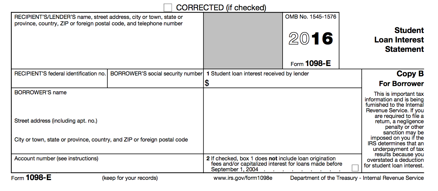 IRS Form 1098-E - Student Loan Interest Statement