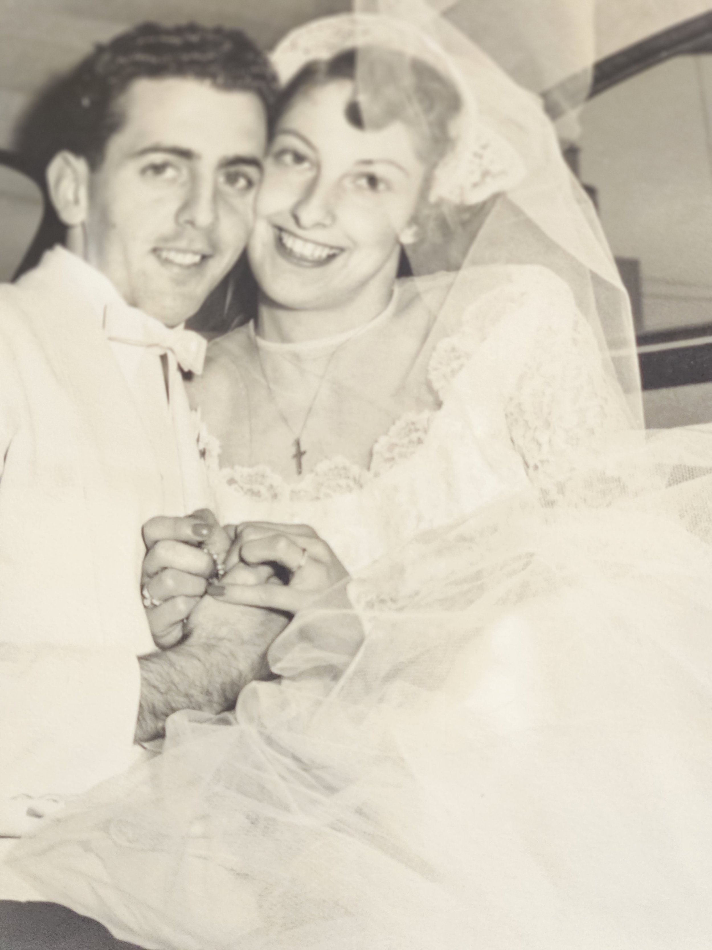 Wedding Day, St Leos Church, Oakland, 1952