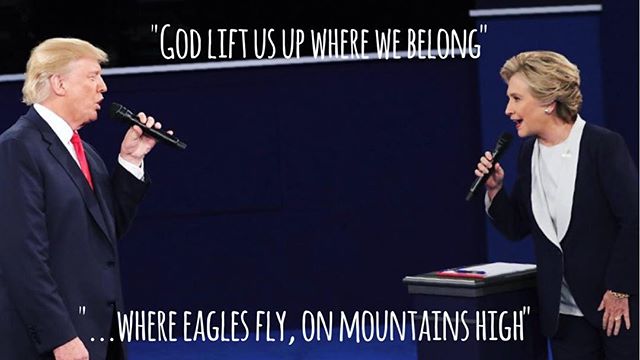 Karaoke at the #debate tonight. #duet #trump #clinton #karaoke #sing
