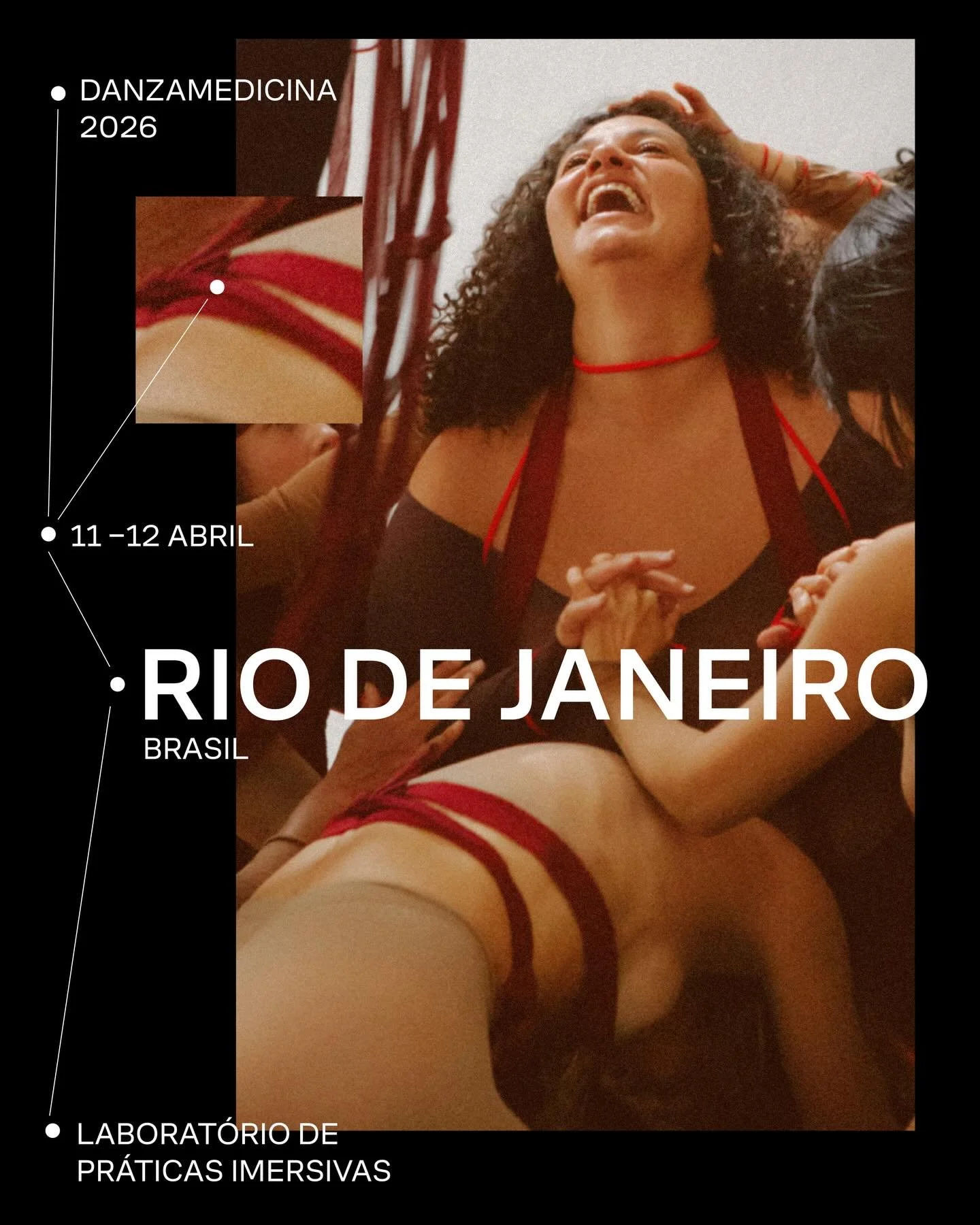Rio de Janeiro _ Lab DanzaMedicina 11-12 Abril&rsquo;26. As inscri&ccedil;&otilde;es j&aacute; est&atilde;o abertas e as vagas s&atilde;o limitadas. 

Estamos, depois de uma d&eacute;cada, retornando ao Rio de Janeiro com a DanzaMedina. Feliz em reen