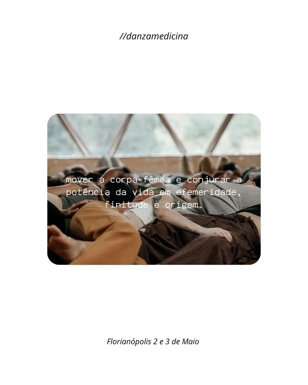 &Uacute;ltimas cinco vagas ❤️&zwj;🔥 Floripa, estamos chegando 🌋🫀🌿

Estamos preparando mais um laborat&oacute;rio DanzaMedicina em Florian&oacute;polis, com uma equipa porreta que sustenta essa arena alqu&iacute;mica e er&oacute;gena de experiment