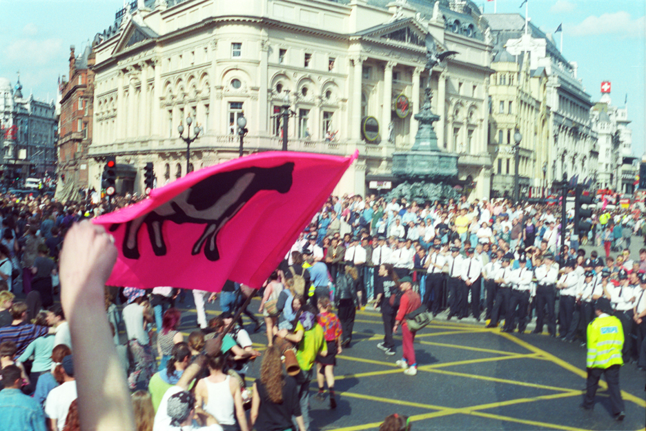 1st Anti CJA March London Trafalgar Sq 1 May 94