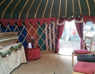 Our yurts provide an intimate, sensitive space to say goodbye. Seating can be provided.