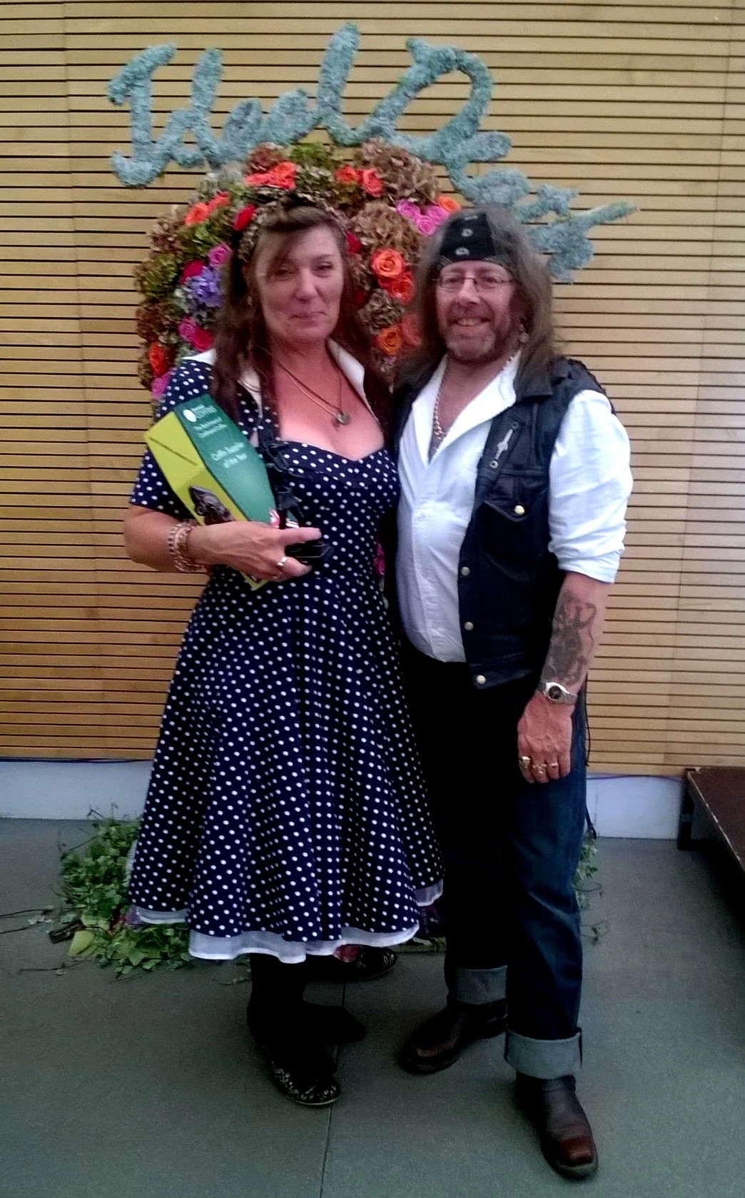 Cath and Tosh at the Good Funeral Awards, 2015.