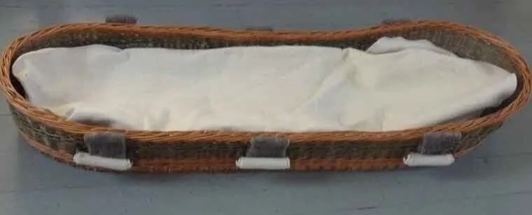 We combine the comforting softness of wool with the practicality of willow for cremation. Following the ancient law and practice of burial in wool, this is an ecological alternative to the hard-edged imports. Materials are grown and processed in England and we make everything by hand and use natural dyes. Please contact Yuli to discuss design and prices. info@bellacouche.com Complete coffins Child Cocoon Prices and ordering a Coffin, Wool Shroud or Urn About Natural Burial Winner of the Good Funeral Guide Coffin Supplier Award