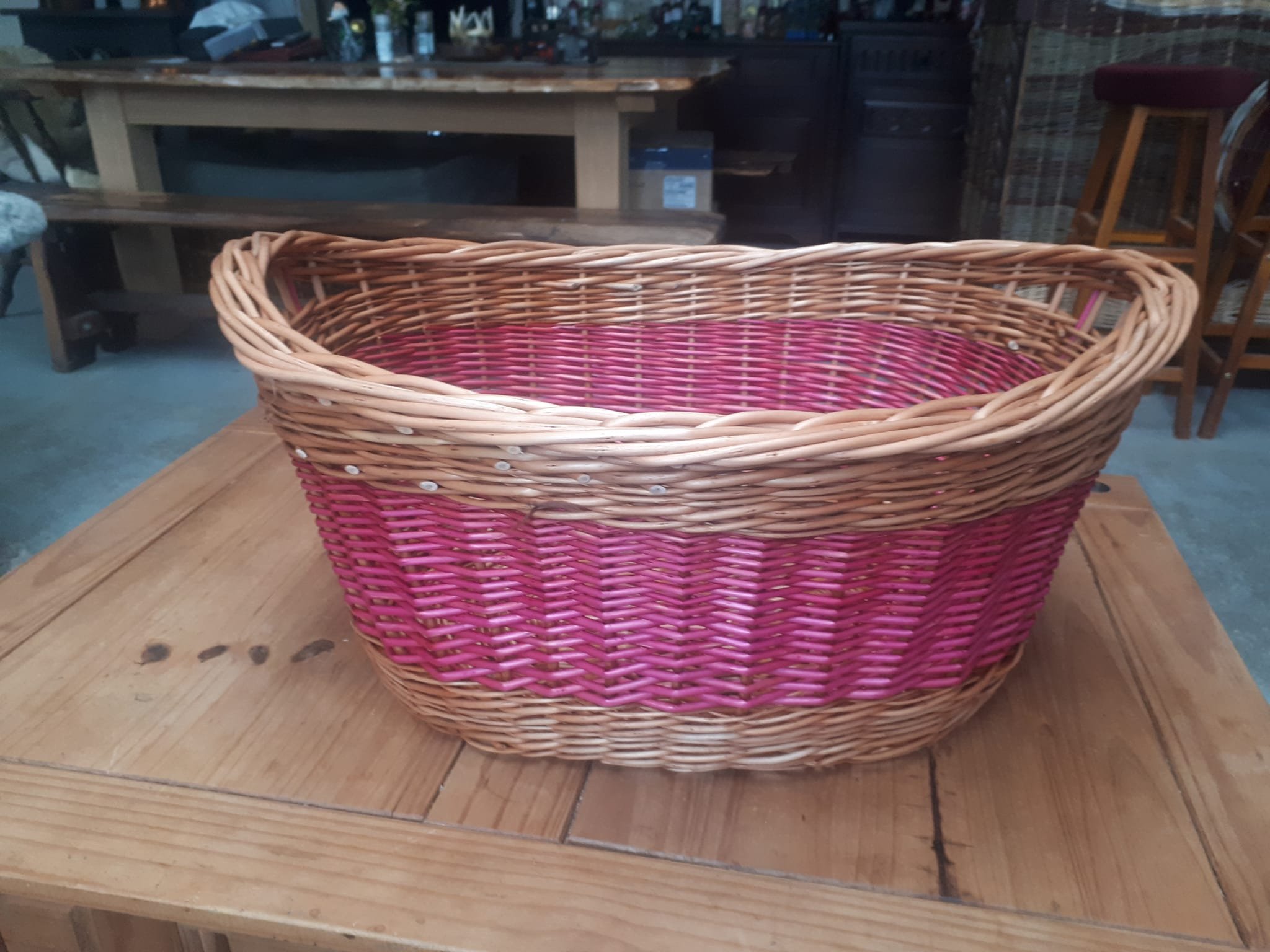 oval laundry basket (comes in a variety of colours or just plain )   £55