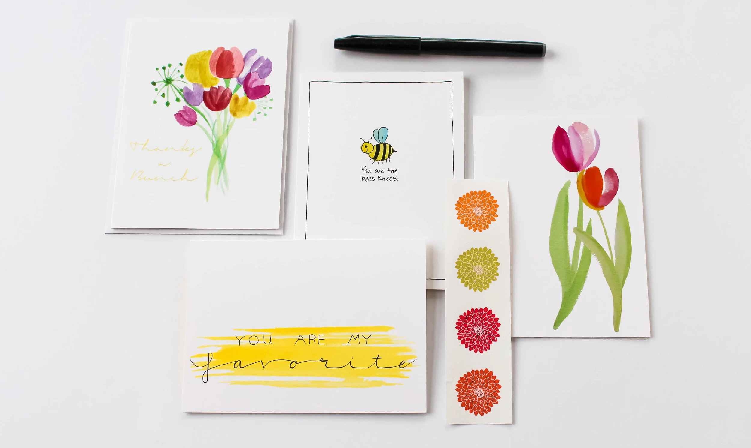 Cafe Notes + Company Bunch Bee Favorite Tulips Pen Stickers.jpg