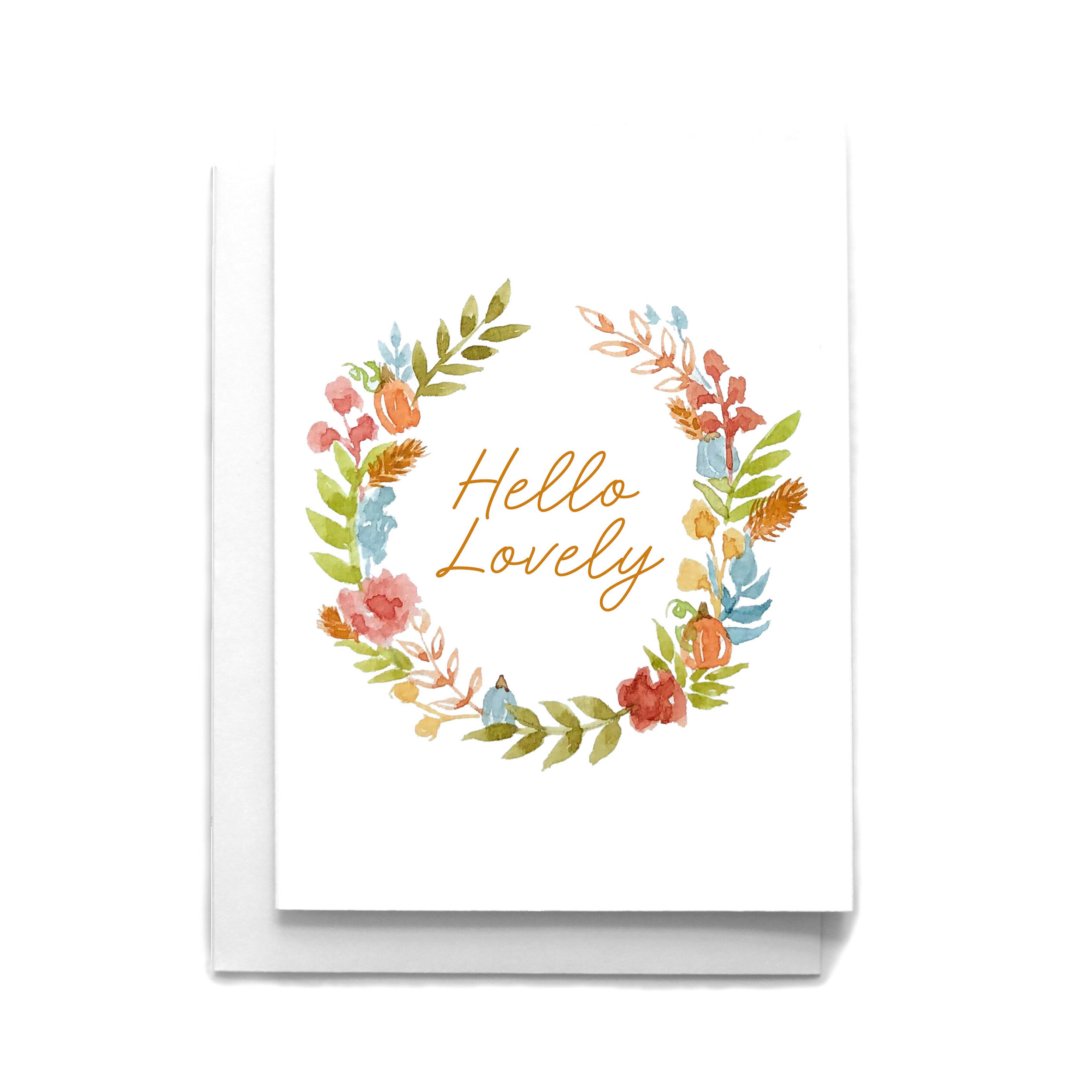 Hello Just Because Card Watercolor Card Blank Card Watercolor Print Card Welcoming Card