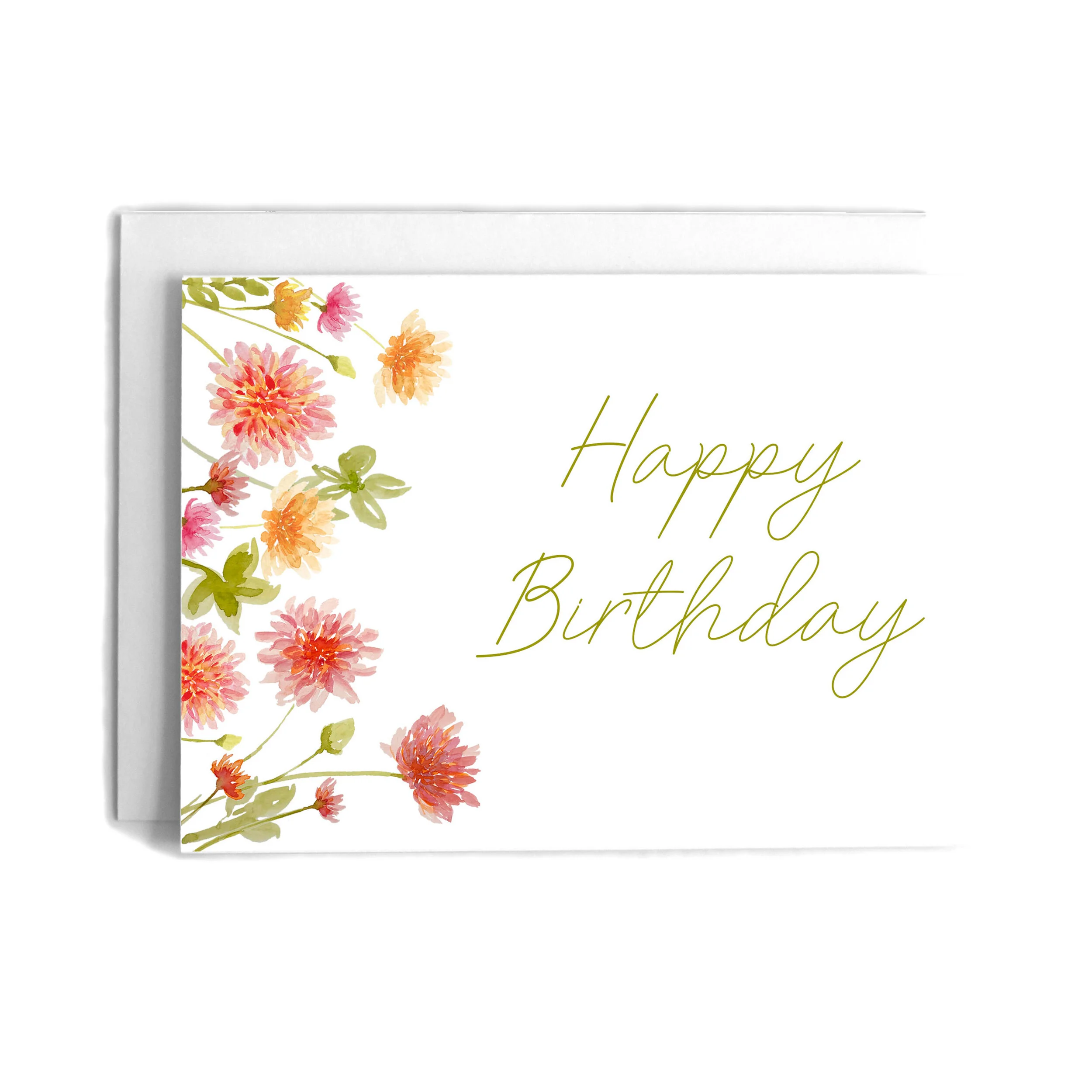 Happy Birthday Wildflowers Birthday Greeting Card: hand painted