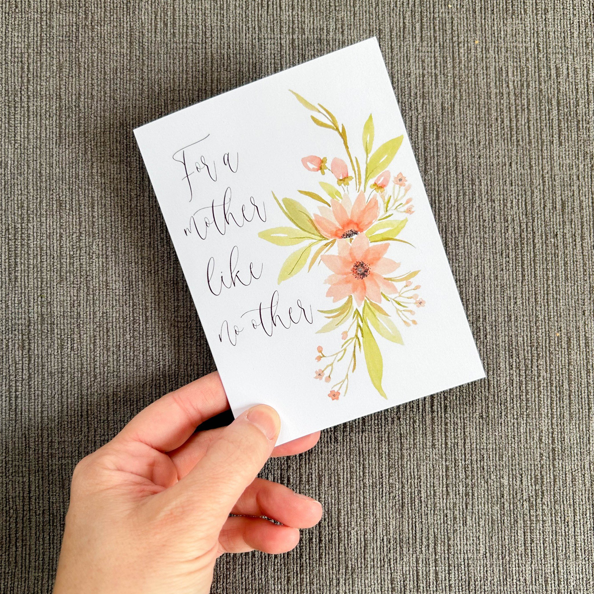 Because your mother is like no other ❤️

#mothersday #happymothersday #mothersdaycard #motherlikenoother #cafenotesandcompany #cafenotesco #watercolorstationery #snailmailart #greetingcards #shopsmall #womanowned