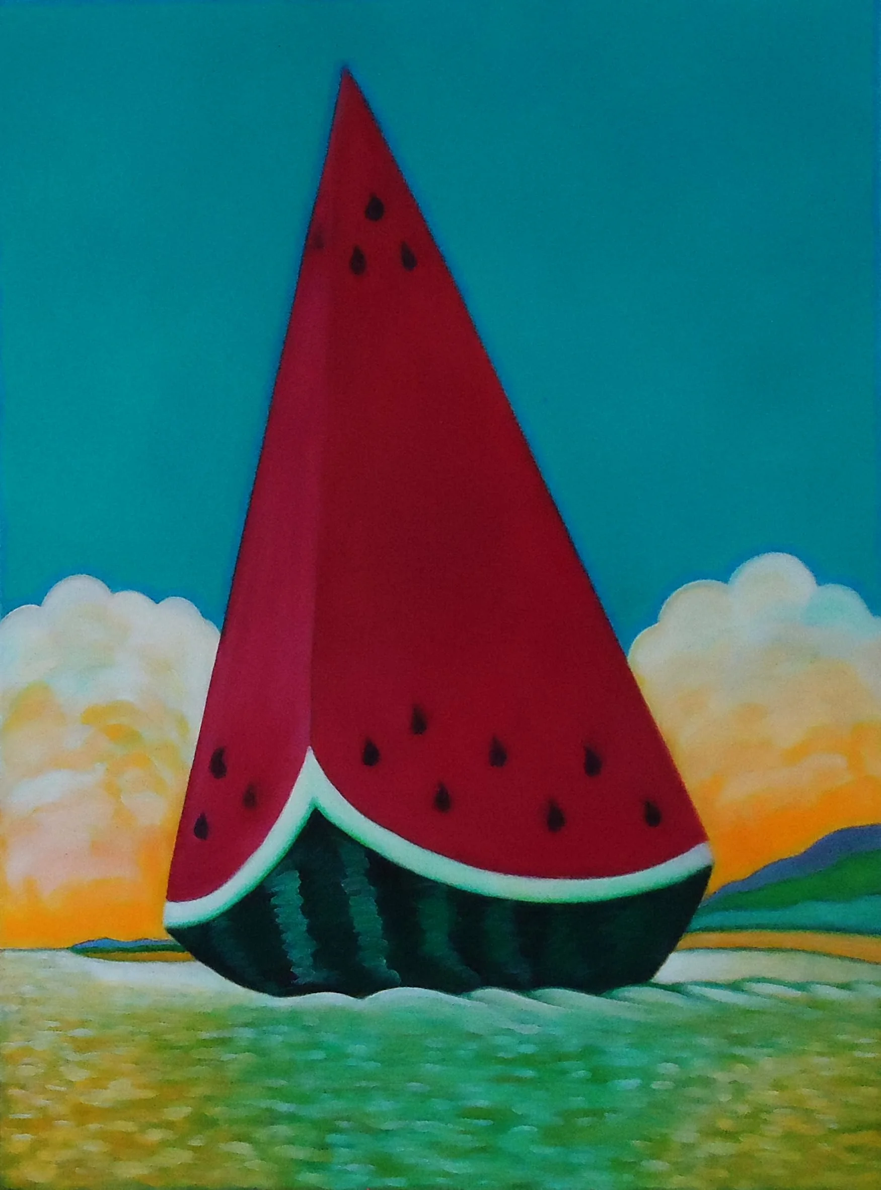 #44 WATERMELON SAILBOAT