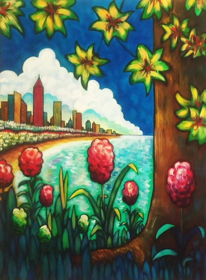 96 Red Flowers and City.JPG