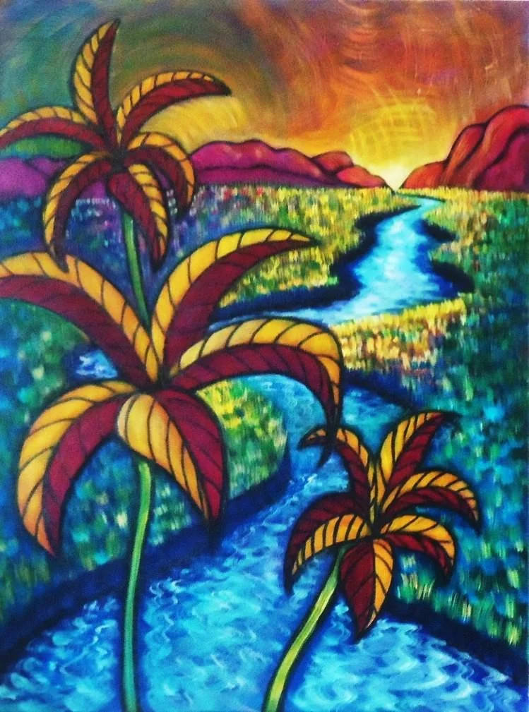 172 Three Flowers And River.JPG