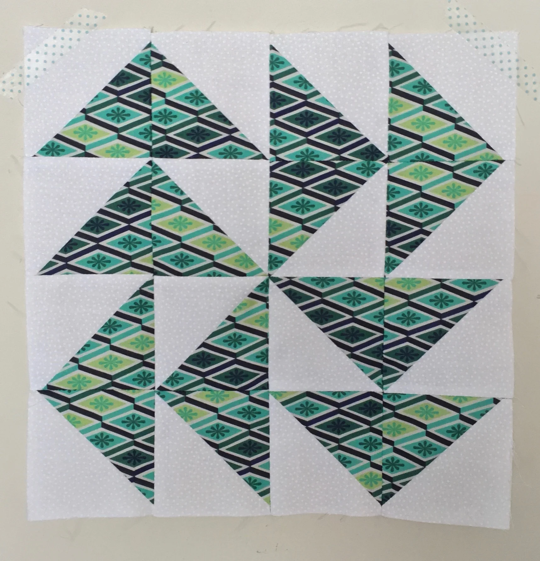 Dutchman's Puzzle Half Square Triangle Quilt Block