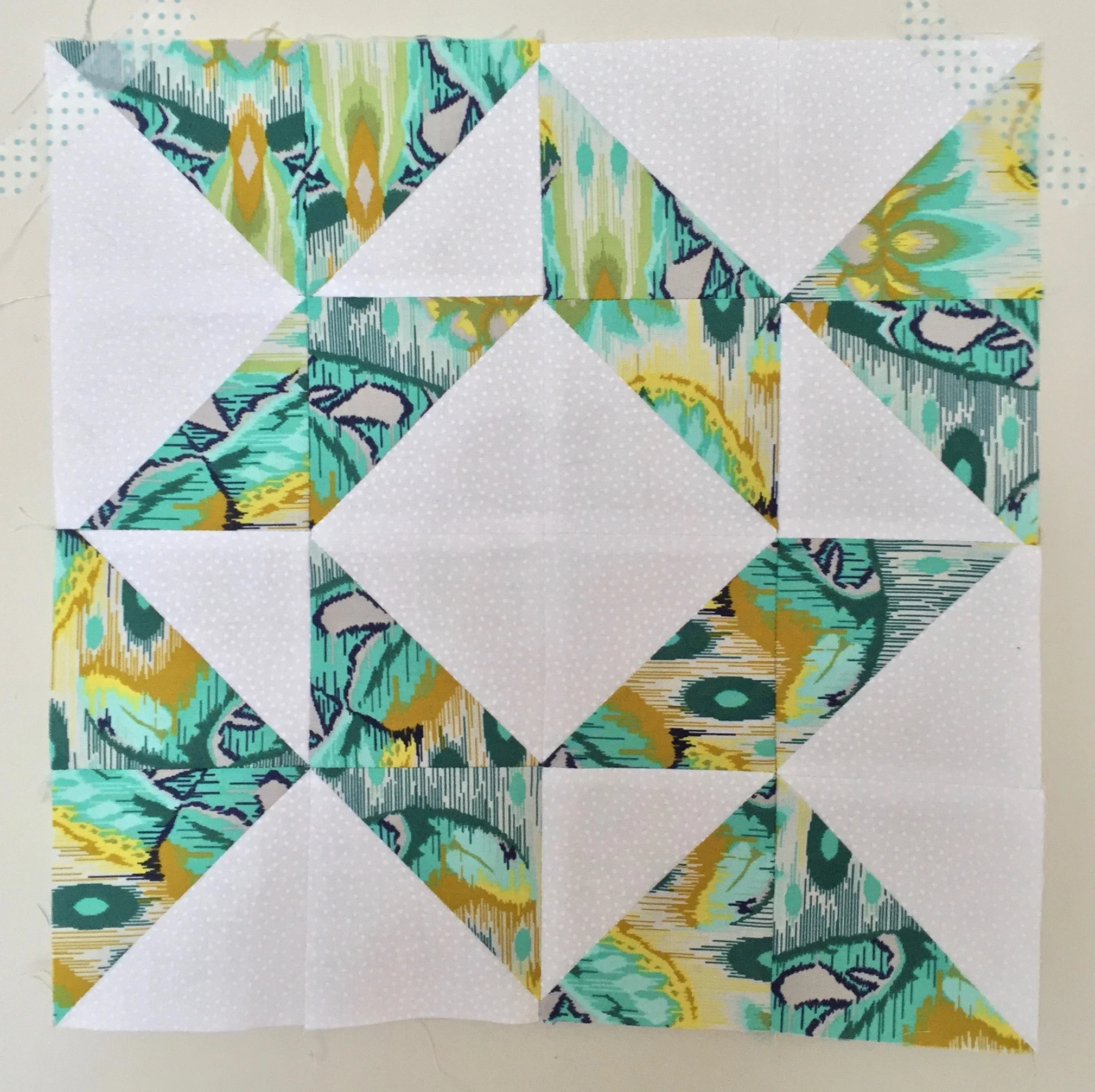 Whirlpool Half Square Triangle Quilt Block