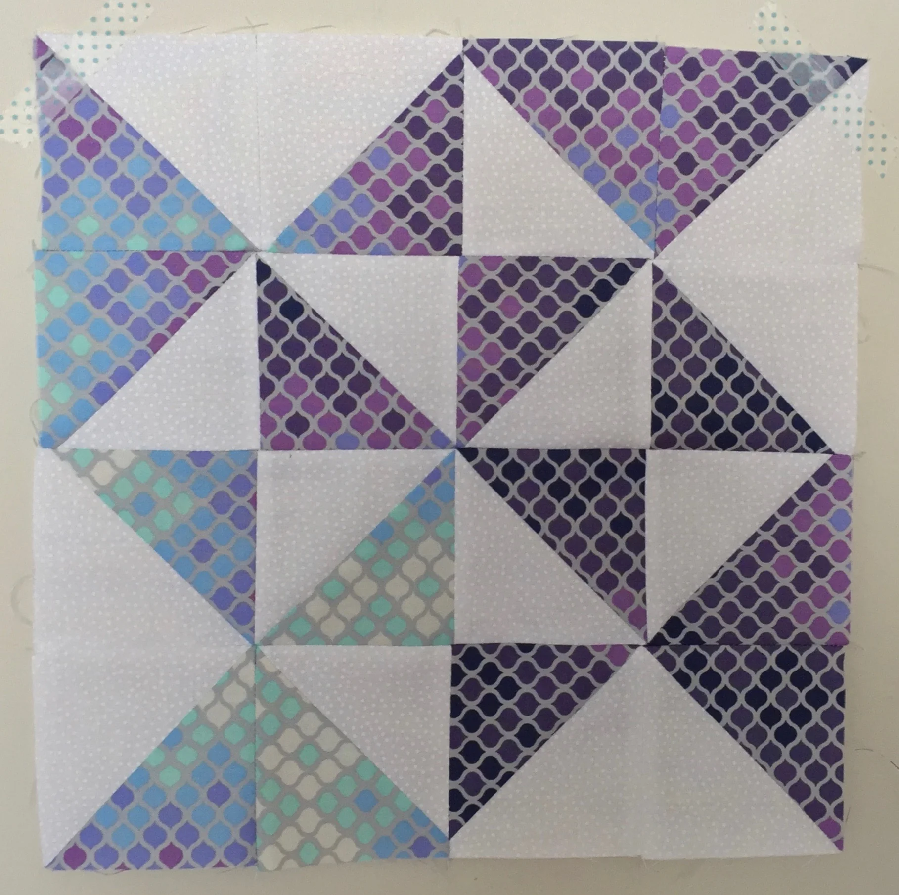 Peace and Plenty Half Square Triangle Quilt Block