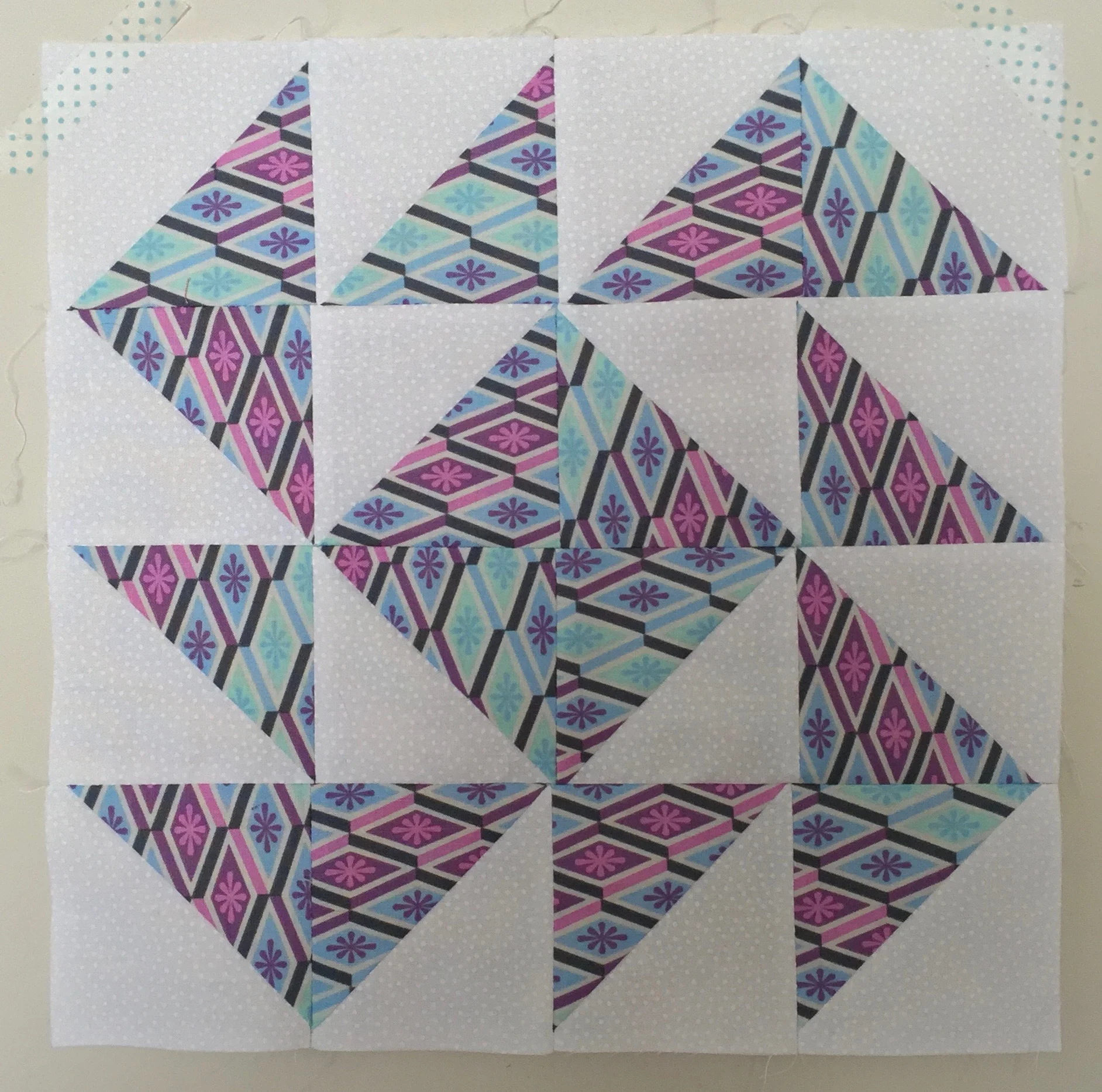 Yankee Puzzle (variation) Half Square Triangle Quilt Block