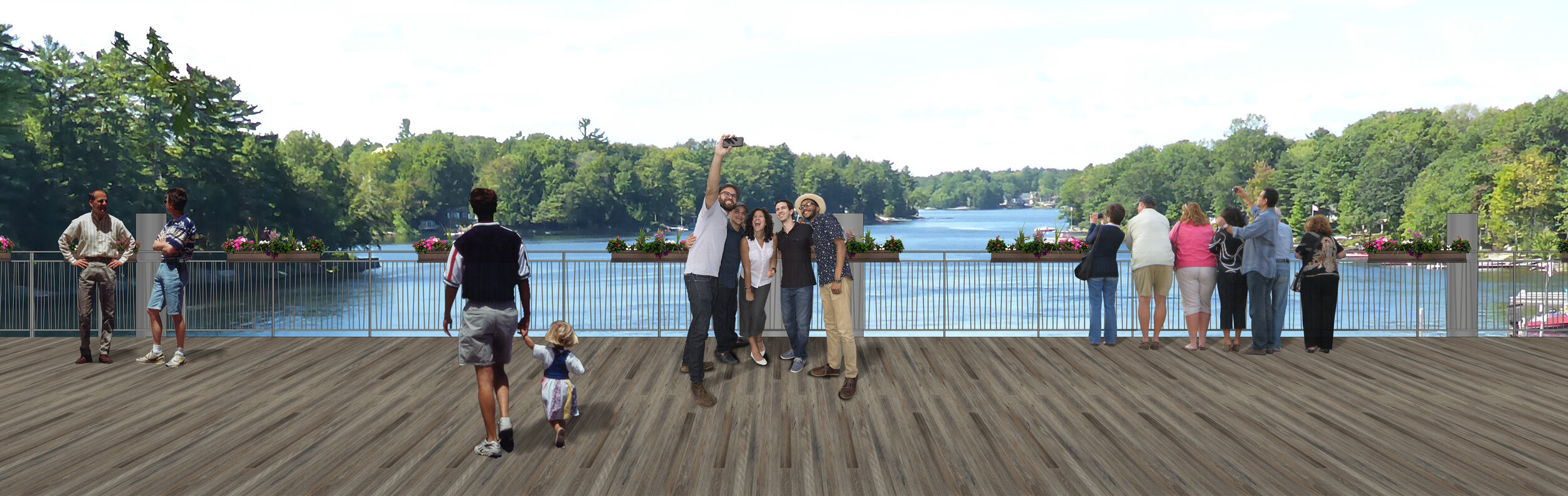  Observation deck overlooking the Moon River (artistic rendering) 